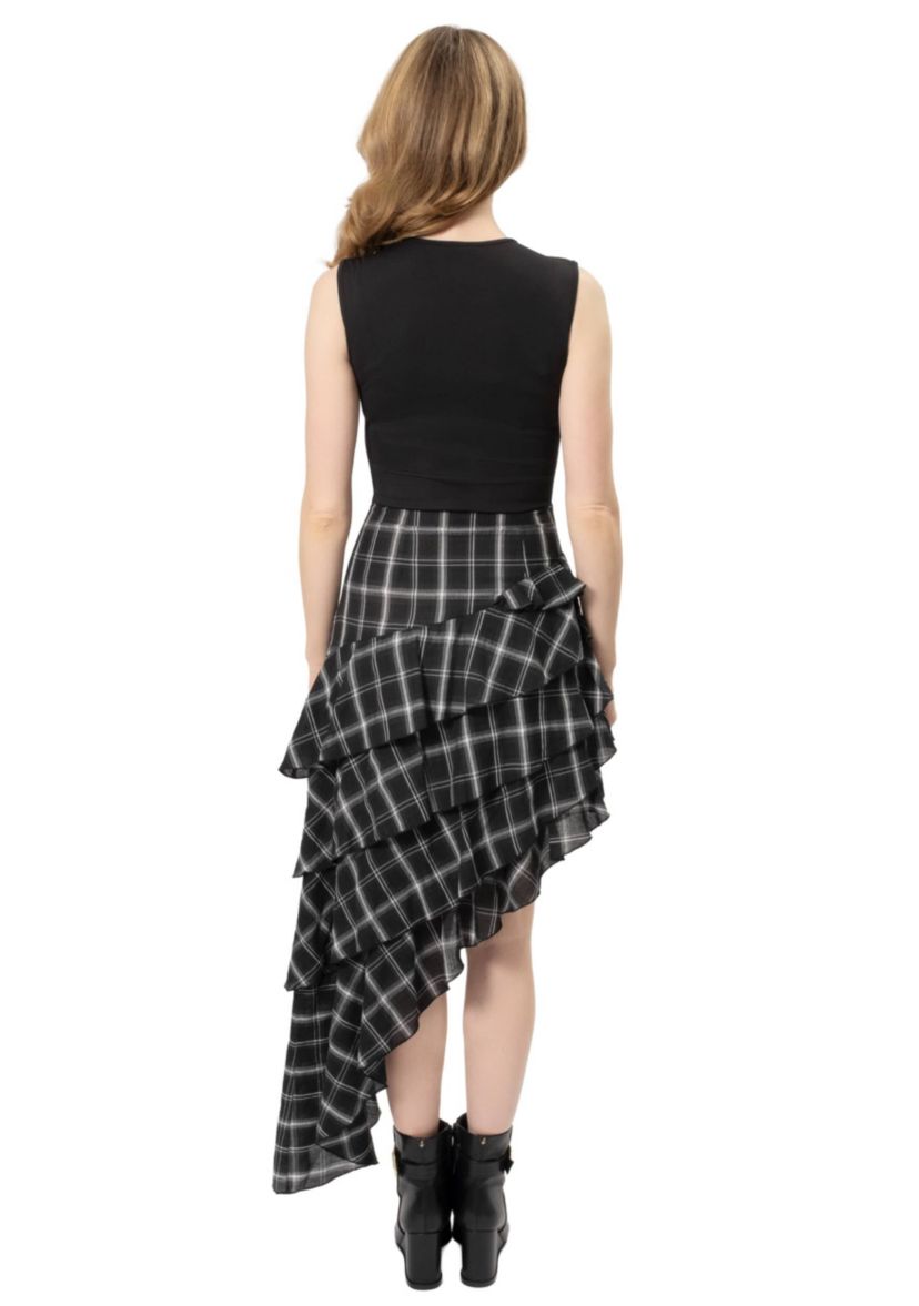 Assymetrical Plaid Dress