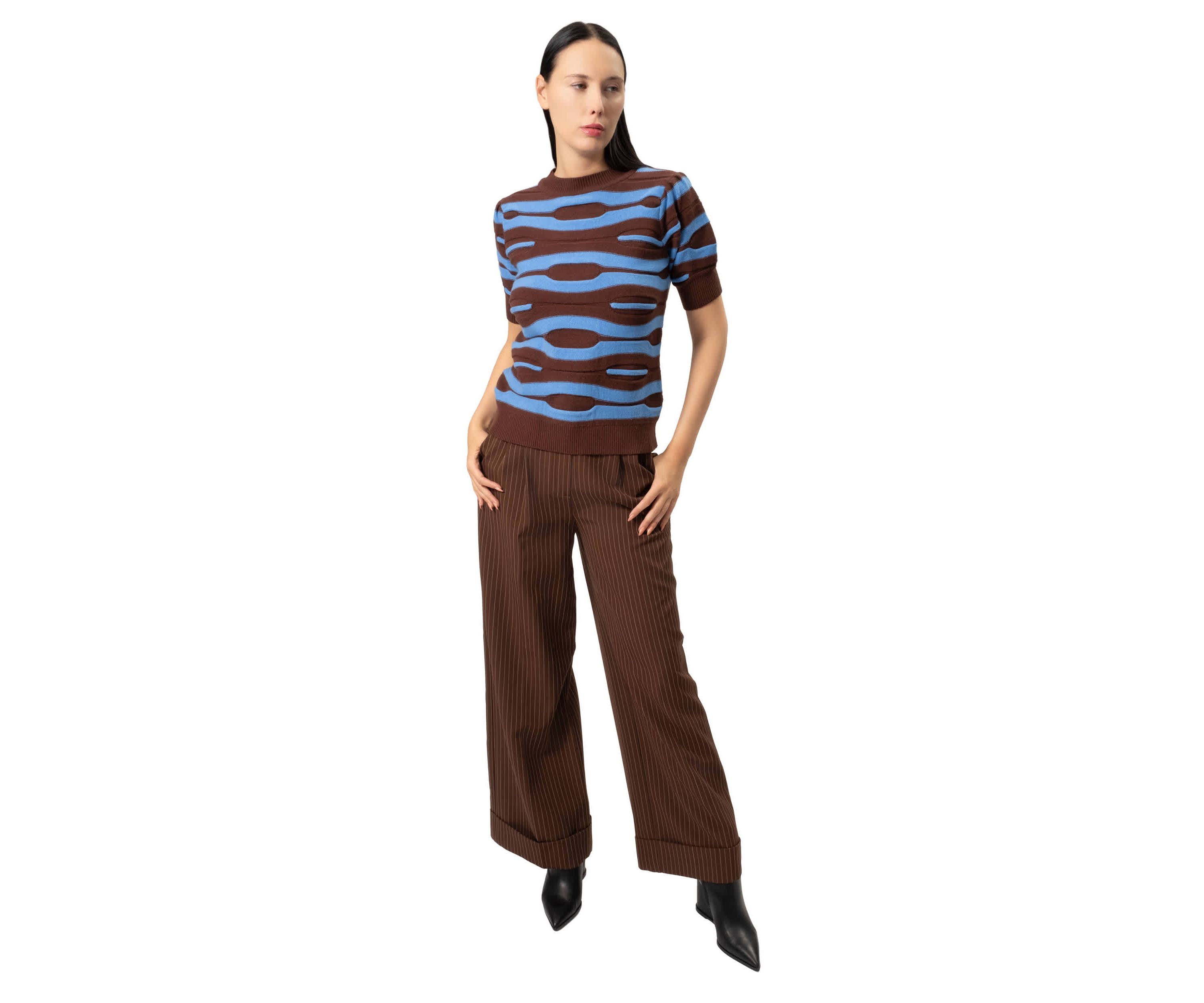 Quinn Pinstripe Wide Leg Pants
