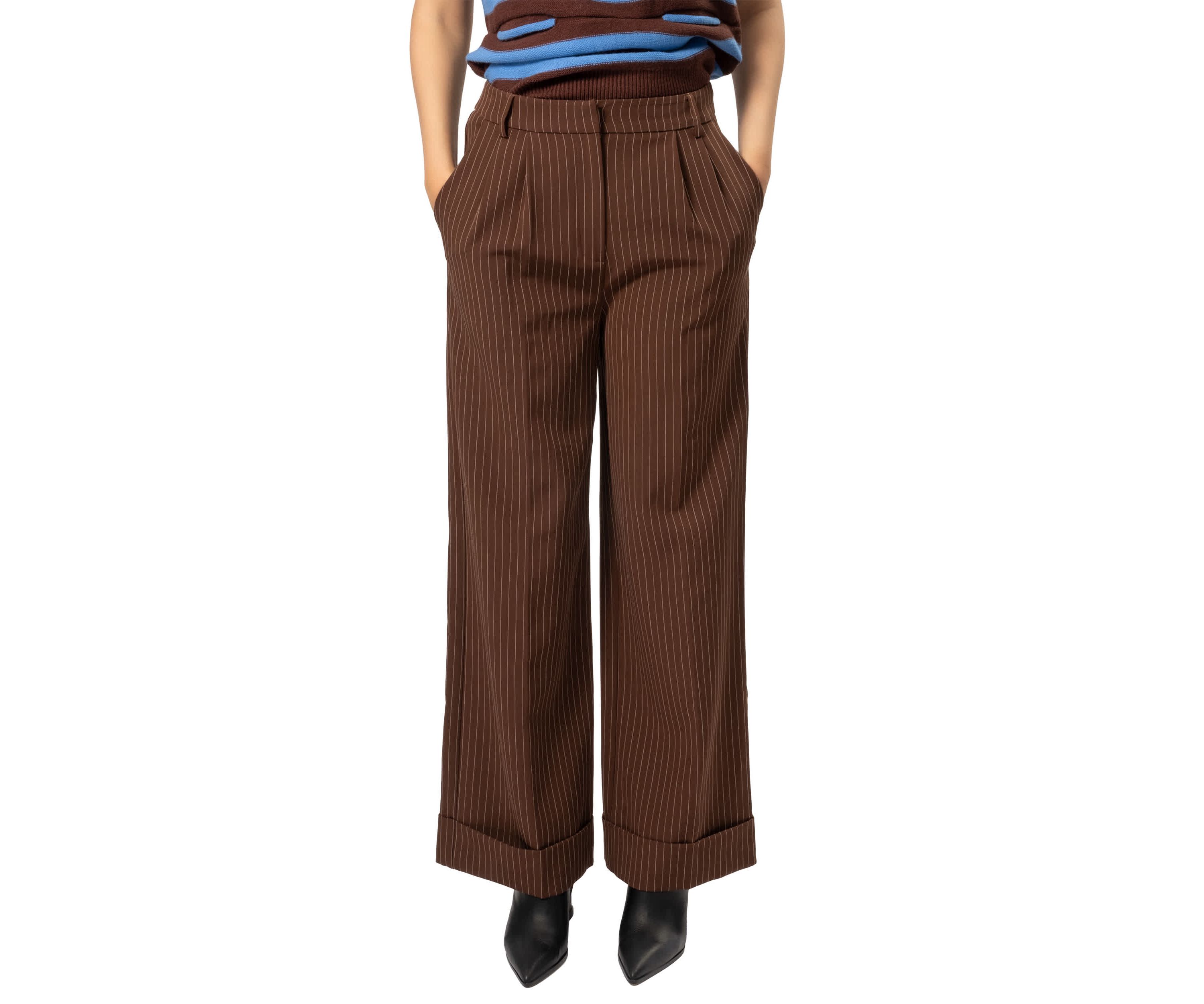 Quinn Pinstripe Wide Leg Pants