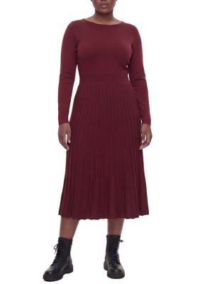 AREA STARS Women's Miller Dress, Burgundy, 1X
