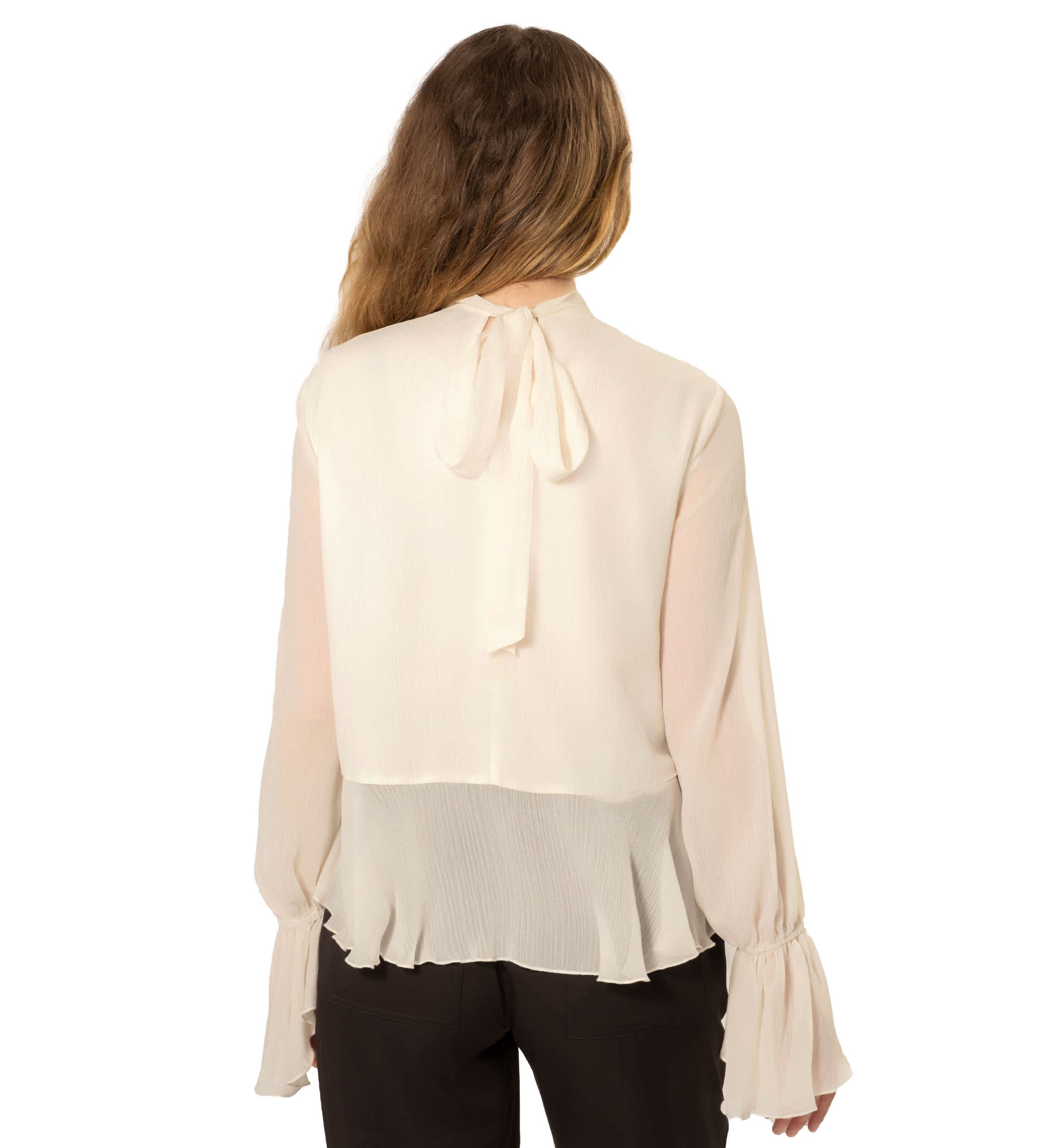 RUFFLE TRIM BLOUSE