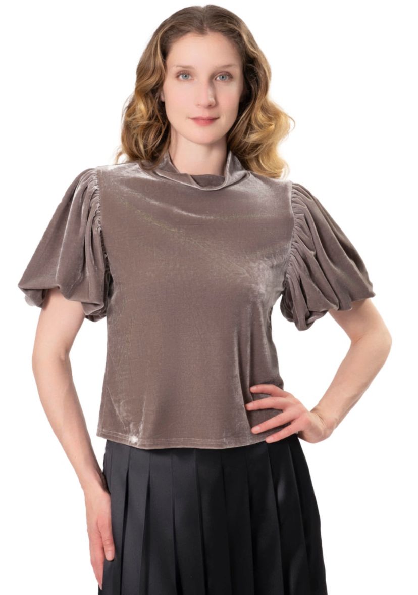VELVET MOCKNECK TOP