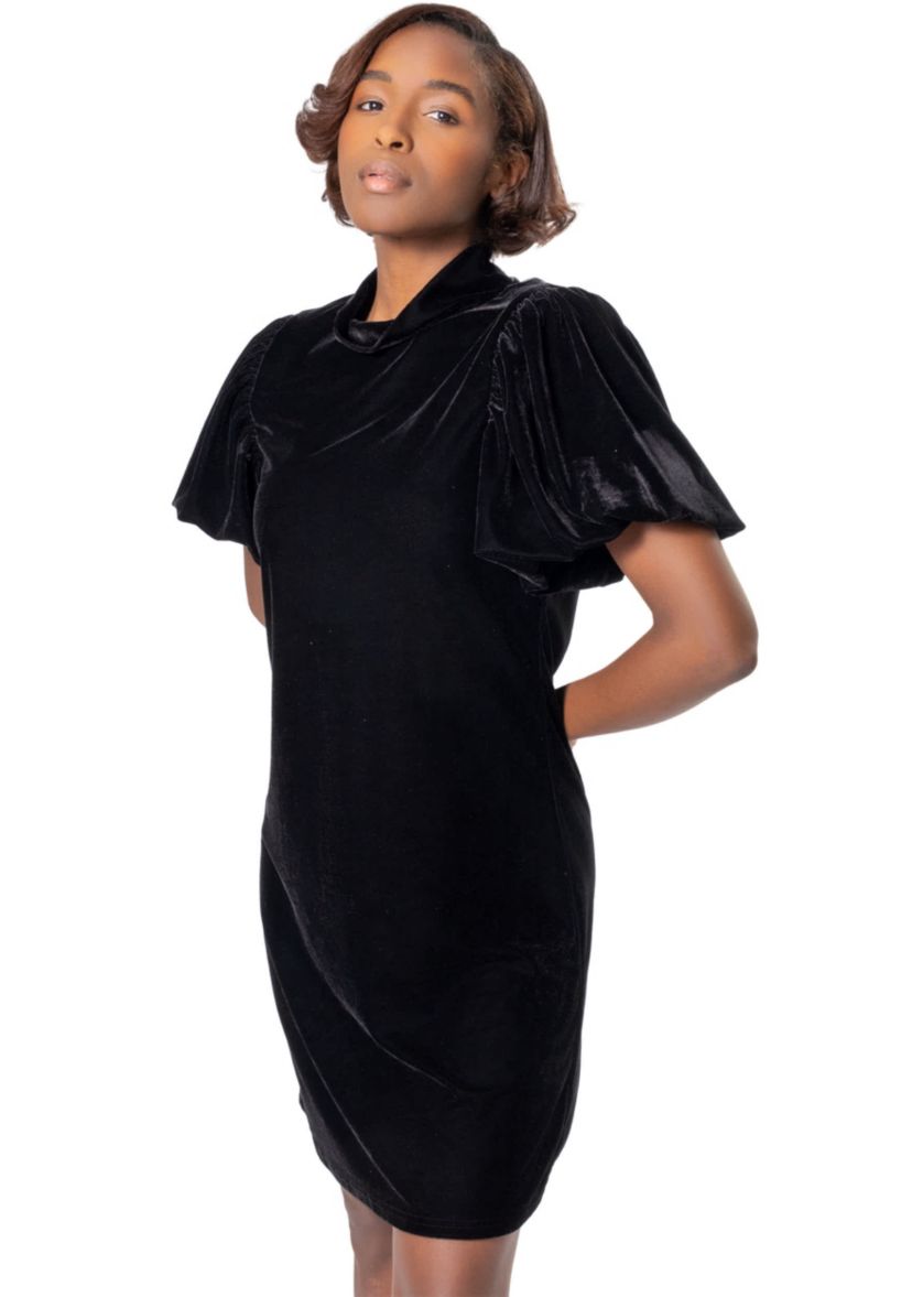 velvet dress mock neck BHLDN Mock-Neck Lace Stretch Maxi Cute keyhole cutout secures with a double button closure at back STRETCH VELVET MOCK NECK DRESS