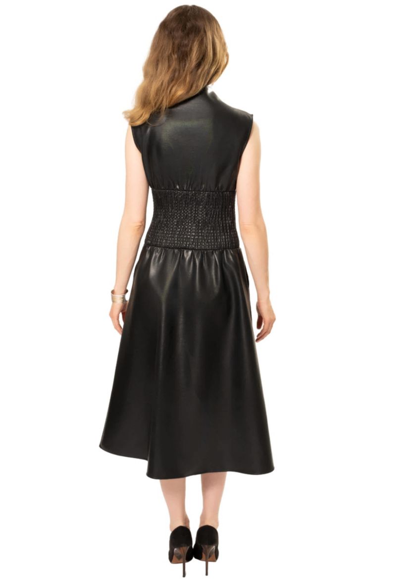 chinese dress ladies Keyana Strapless Faux Leather Dress