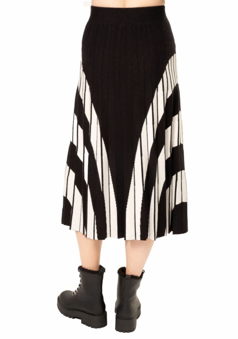 TWO TONE KNIT SKIRT