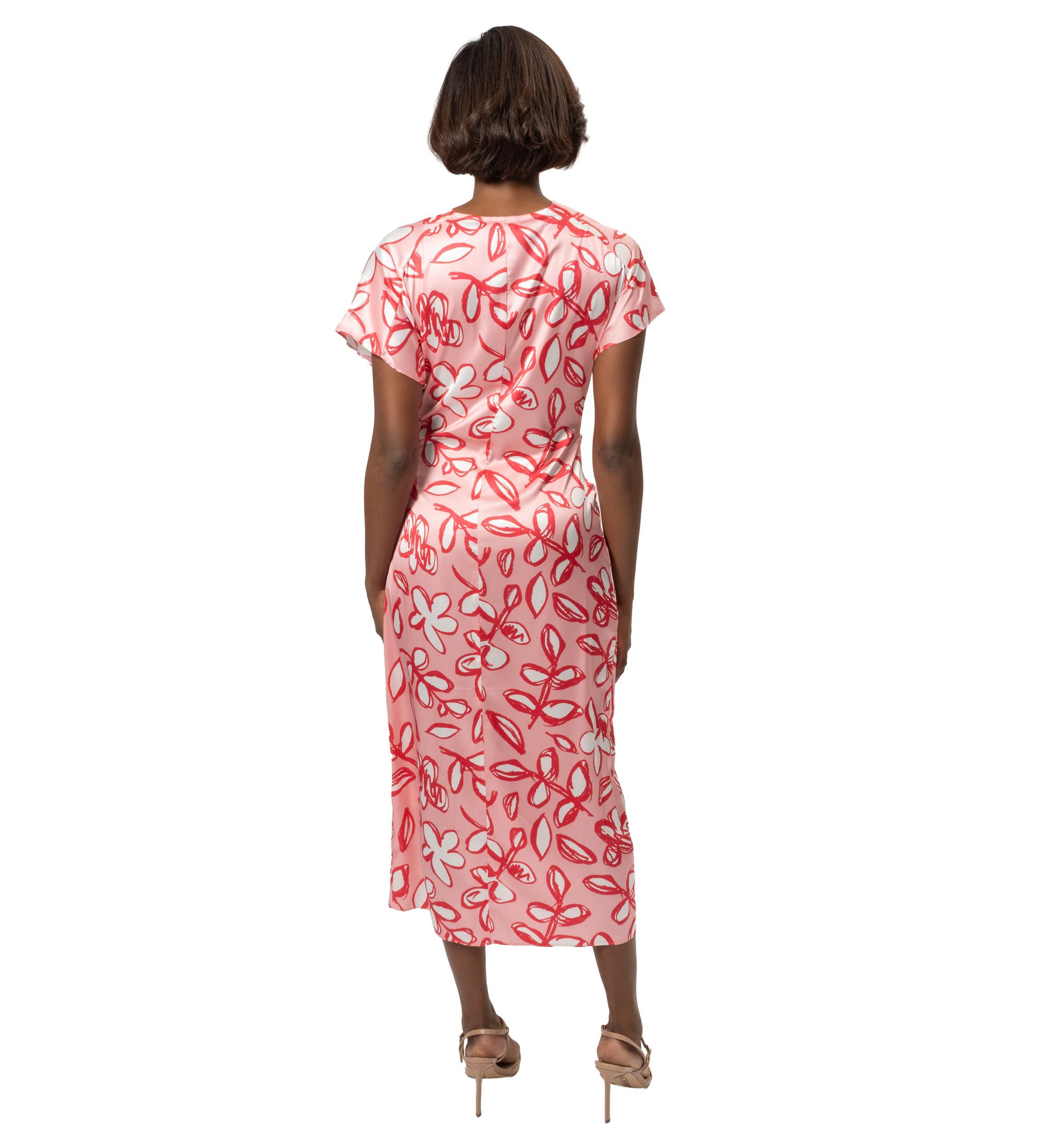 Pink Floral Side Tie Dress