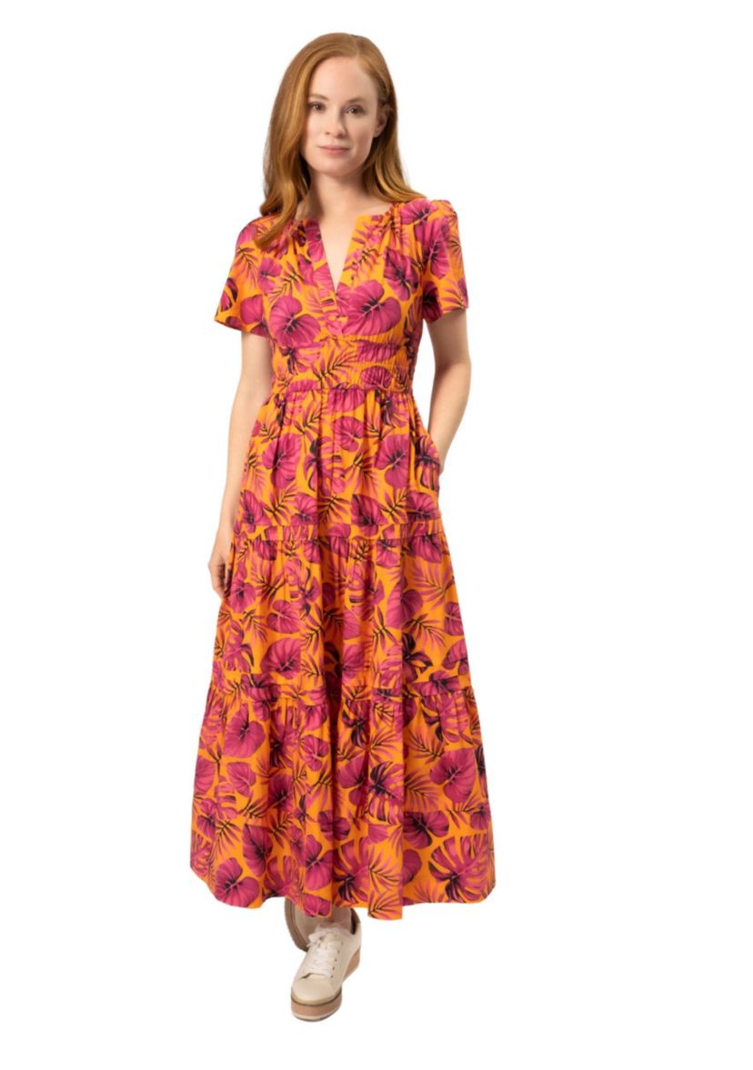 Orange Floral Dress