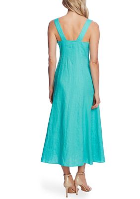 Women's Sleeveless Button Front Midi Dress