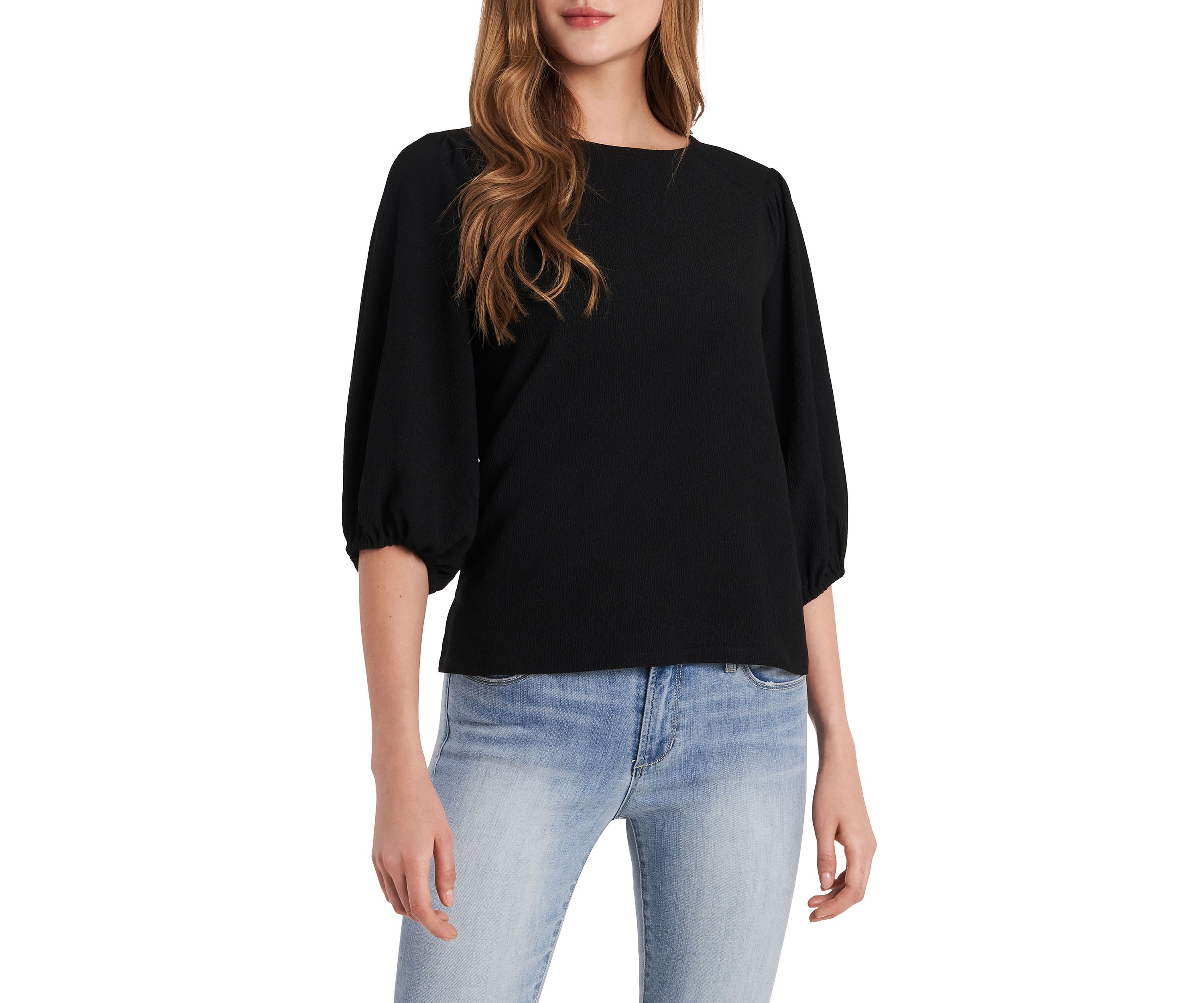 Womens Puff Sleeve Knit Top