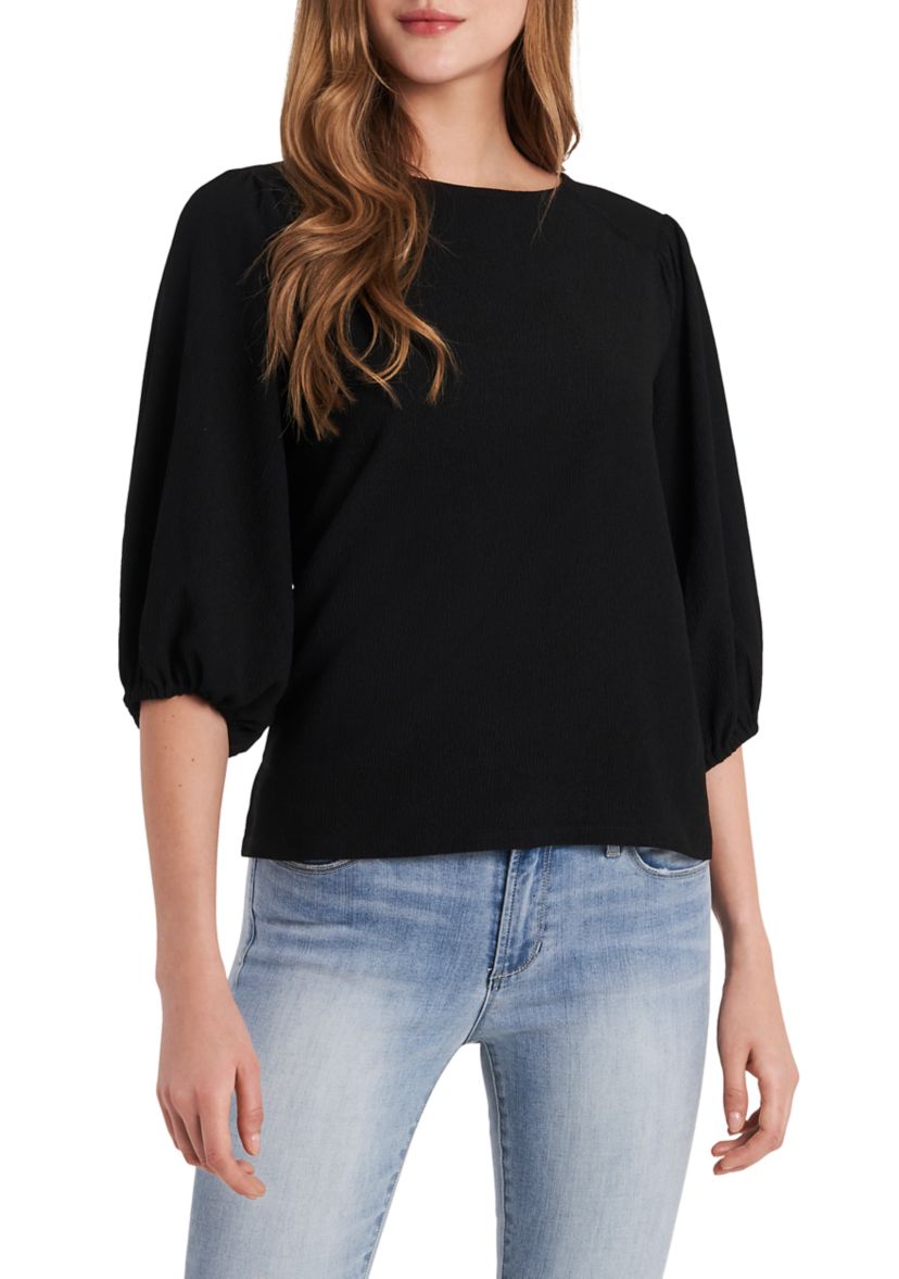 Womens Puff Sleeve Knit Top