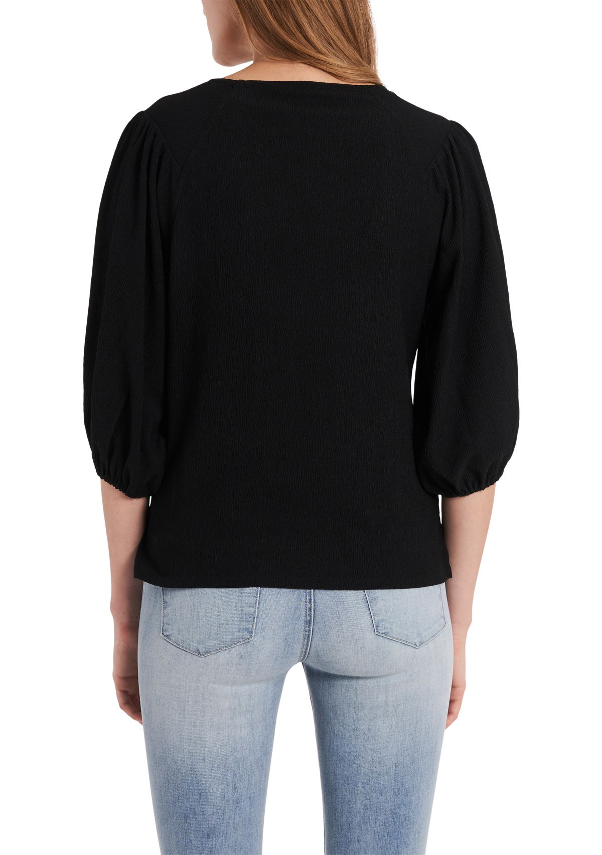 Womens Puff Sleeve Knit Top