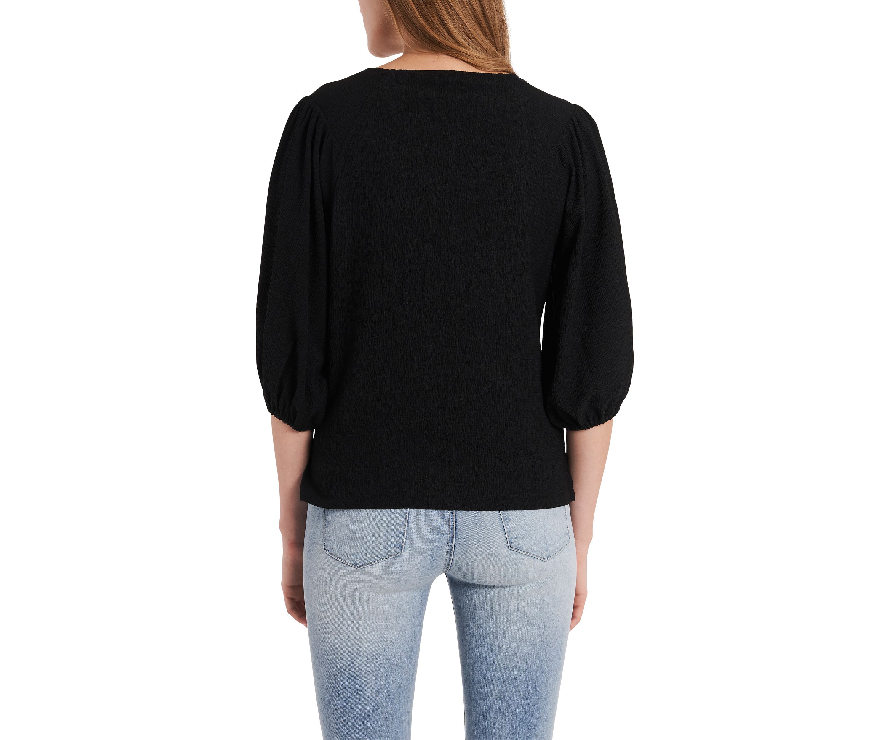 Womens Puff Sleeve Knit Top