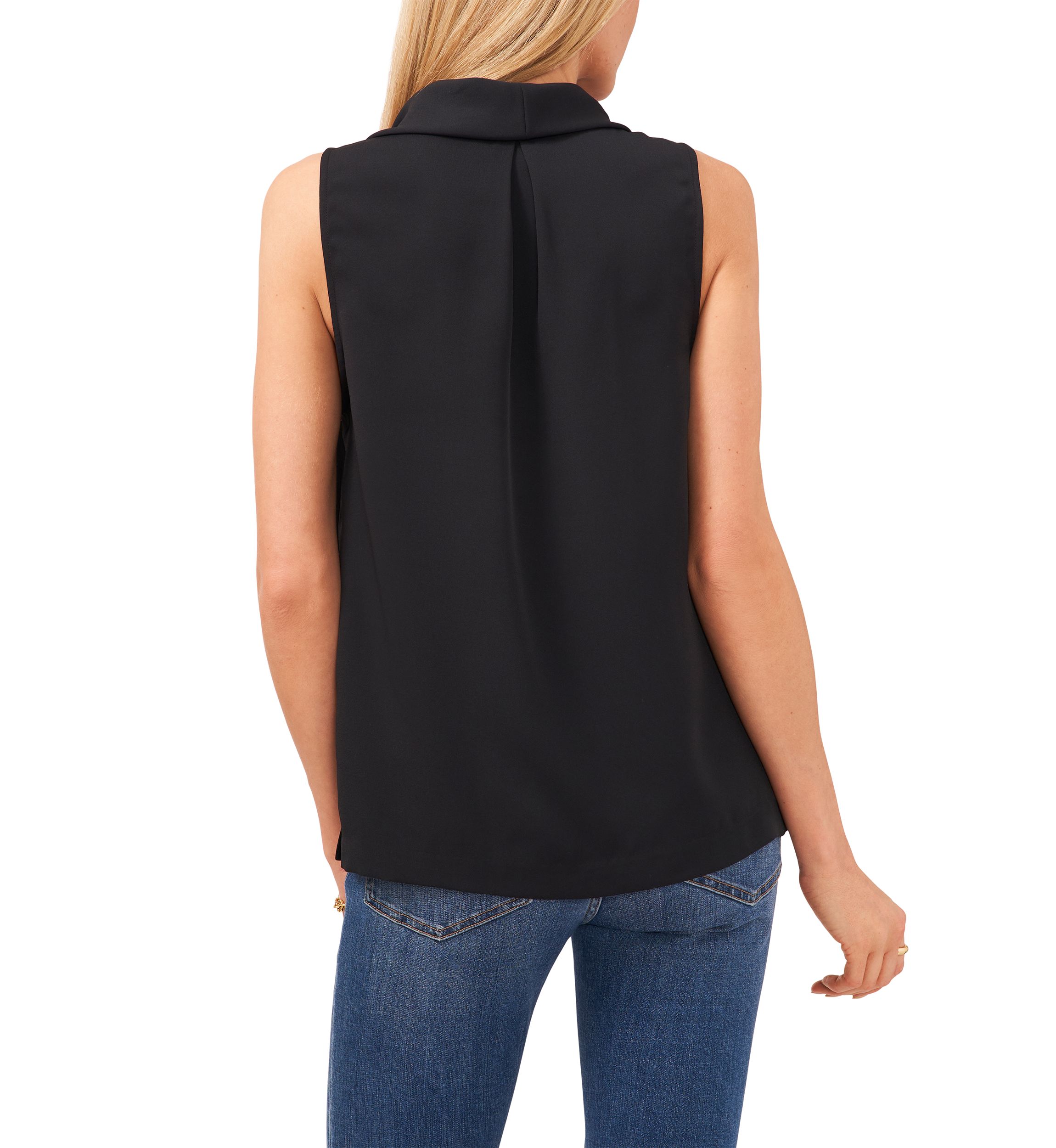 Womens Sleeveless Cowl Neck Luxe Blouse