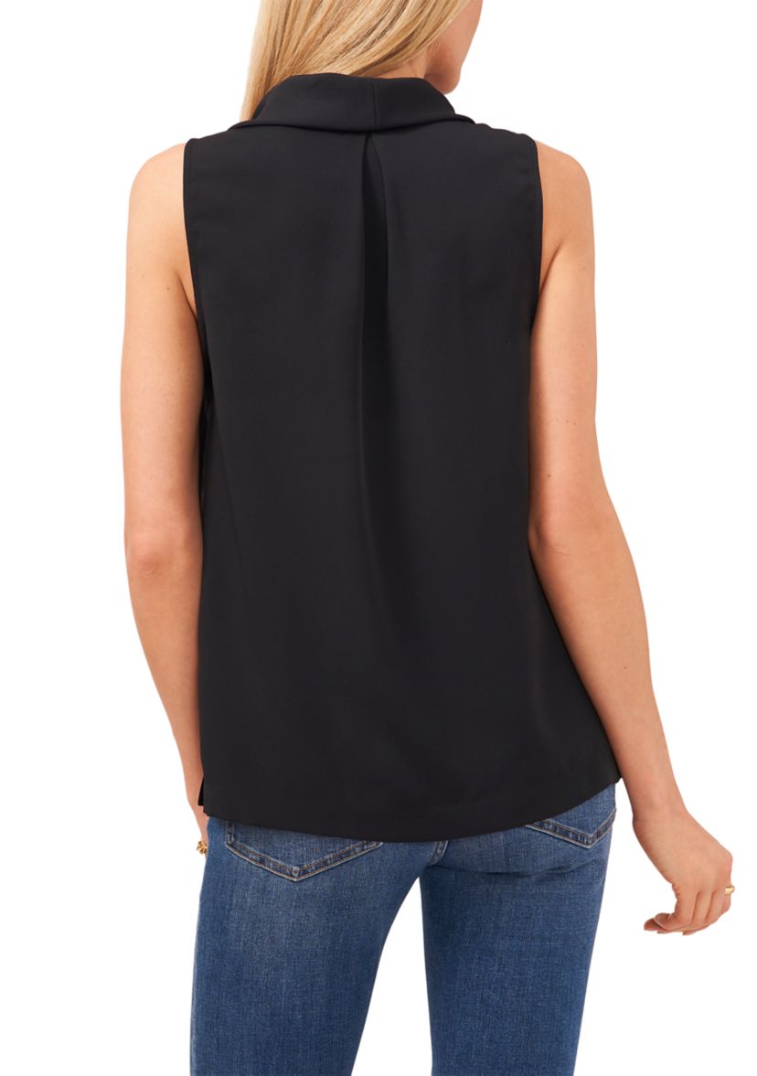 Womens Sleeveless Cowl Neck Luxe Blouse