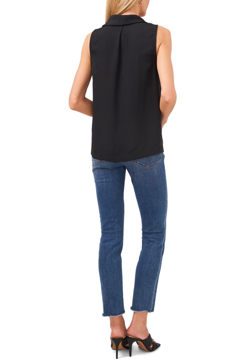 Womens Sleeveless Cowl Neck Luxe Blouse