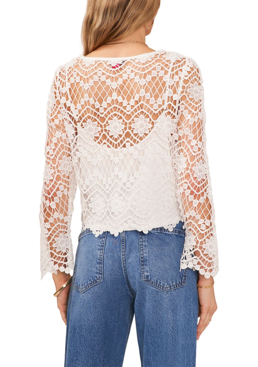 Womens Long Sleeve Lace Blouse
