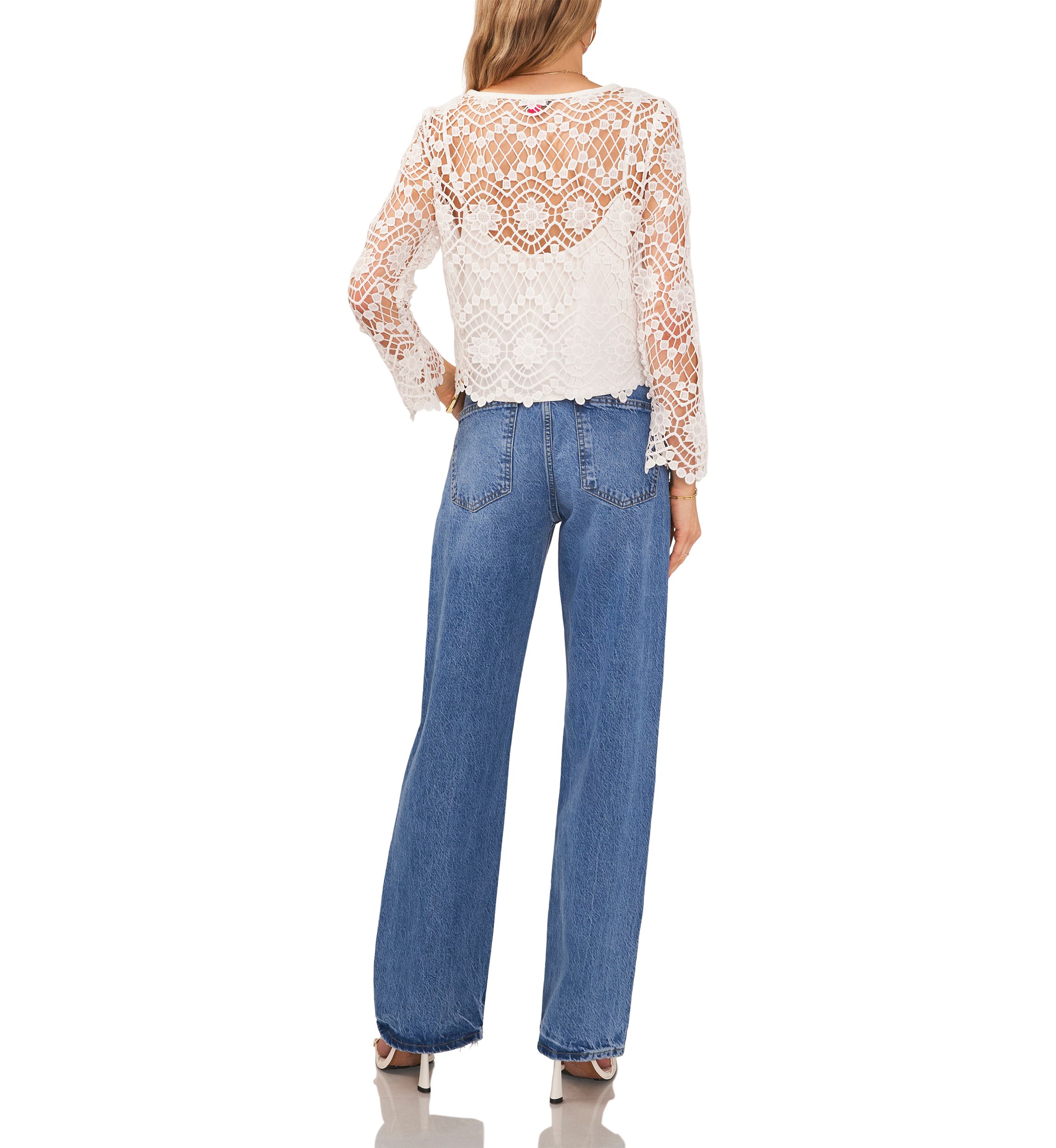 Womens Long Sleeve Lace Blouse