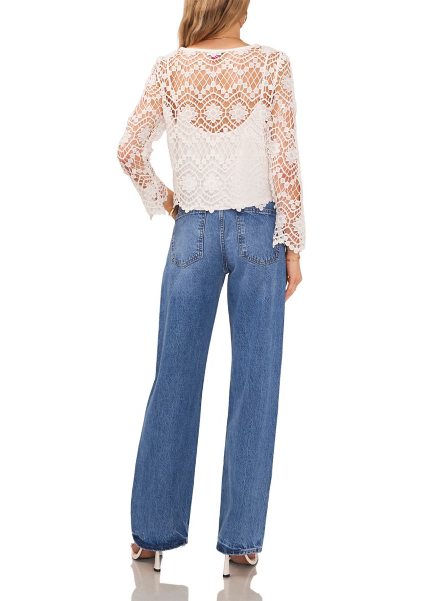 Womens Long Sleeve Lace Blouse
