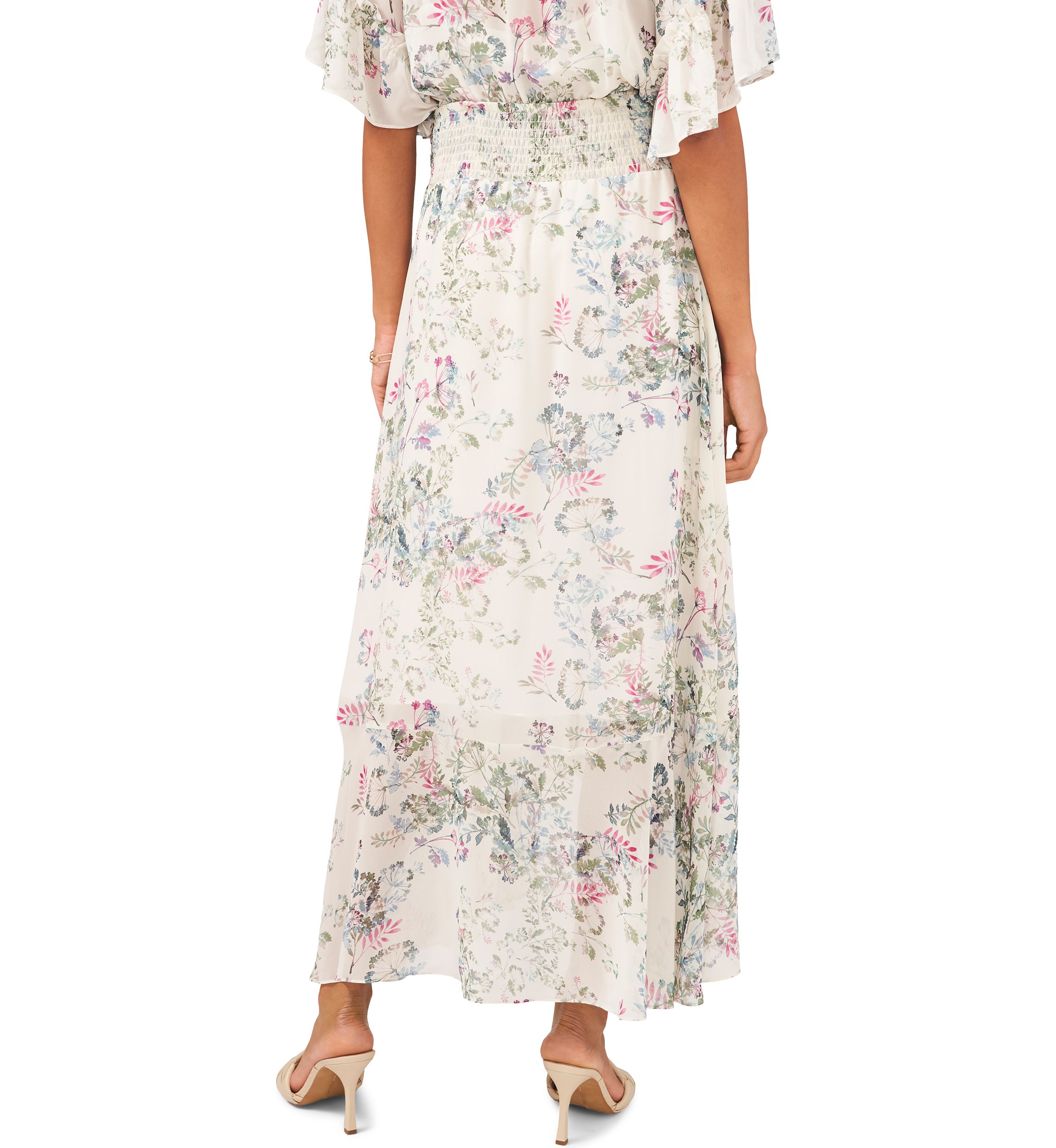 Womens Tiered Ruffled Printed Skirt 