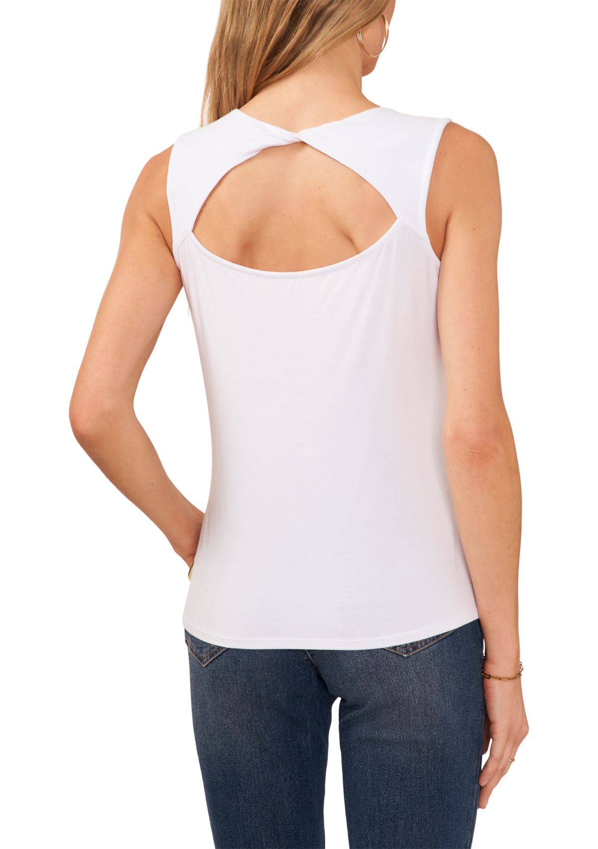 Womens Sleeveless Twist Back Tank Top