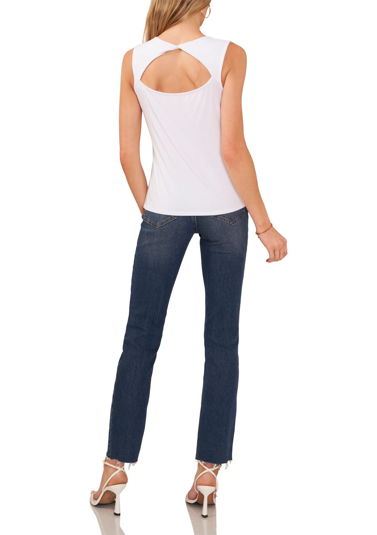 Womens Sleeveless Twist Back Tank Top