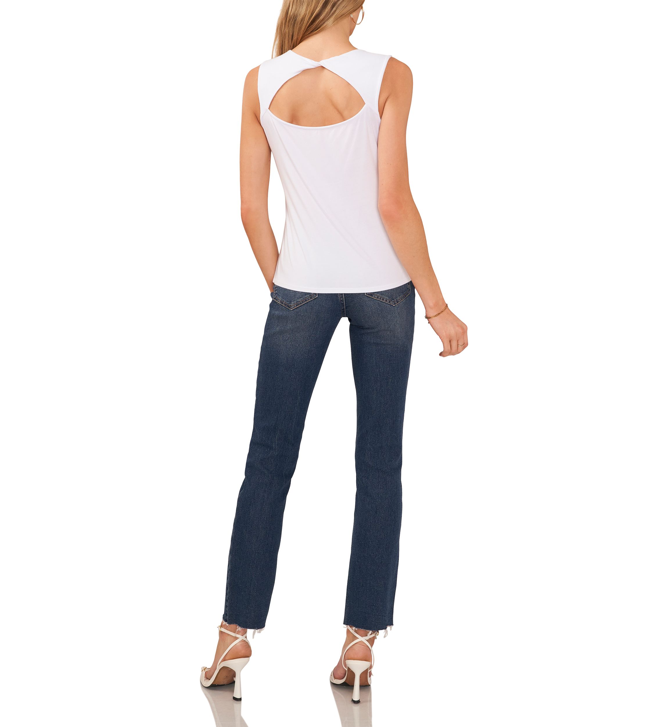 Womens Sleeveless Twist Back Tank Top