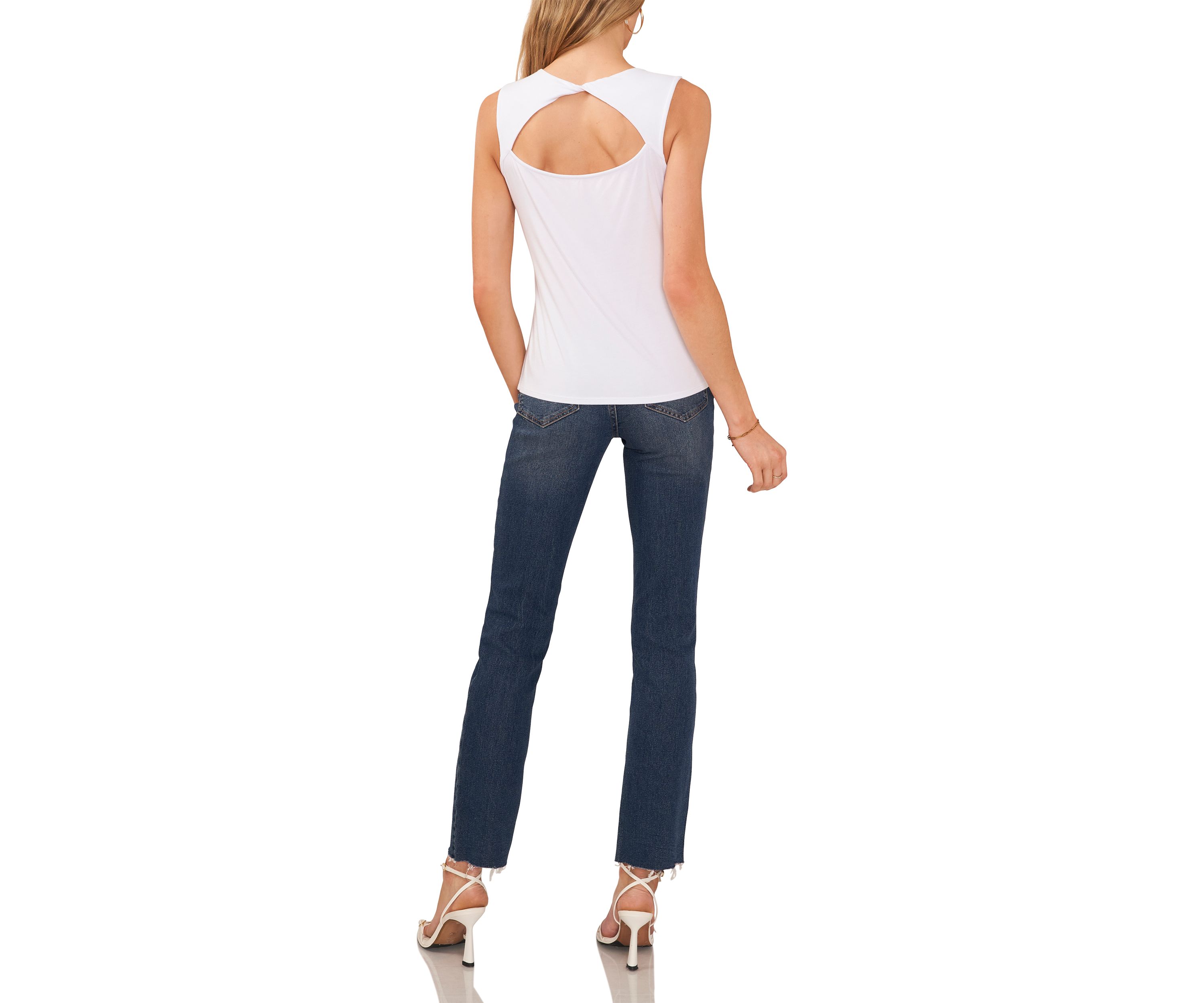 Womens Sleeveless Twist Back Tank Top