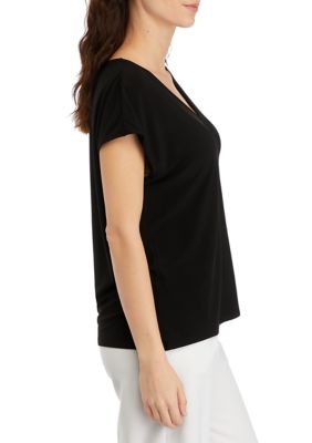 Women's Solid V-Neck Top