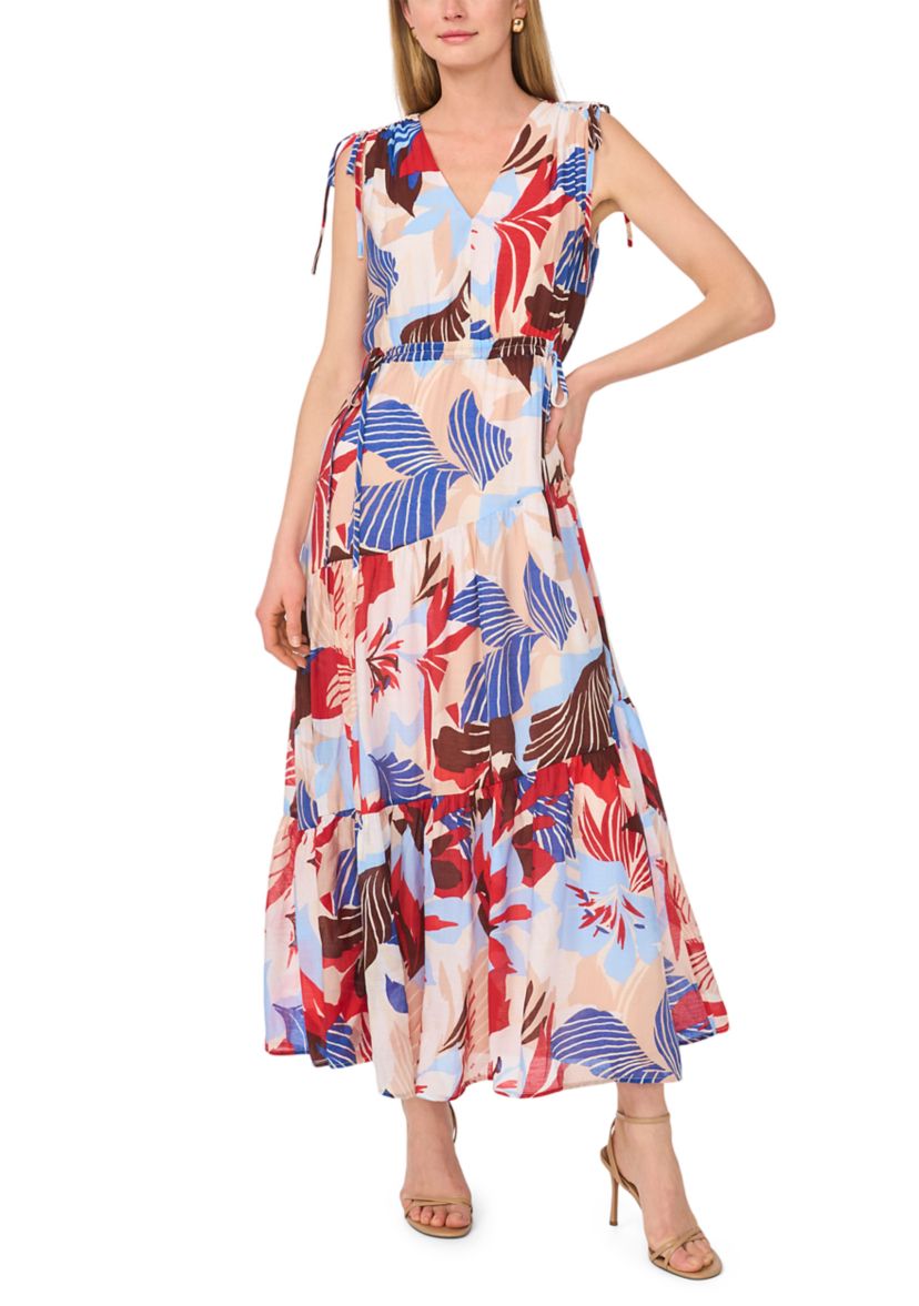 vince camuto floral midi dress Vince Camuto Women's Short Sleeve Floral Midi Dress
