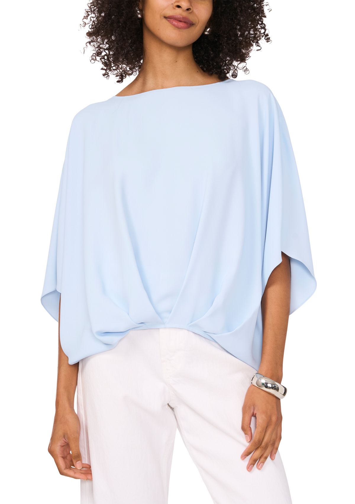Womens Dolman Sleeve Tuck Front Blouse