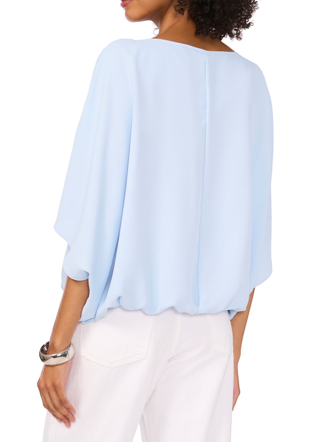 Womens Dolman Sleeve Tuck Front Blouse