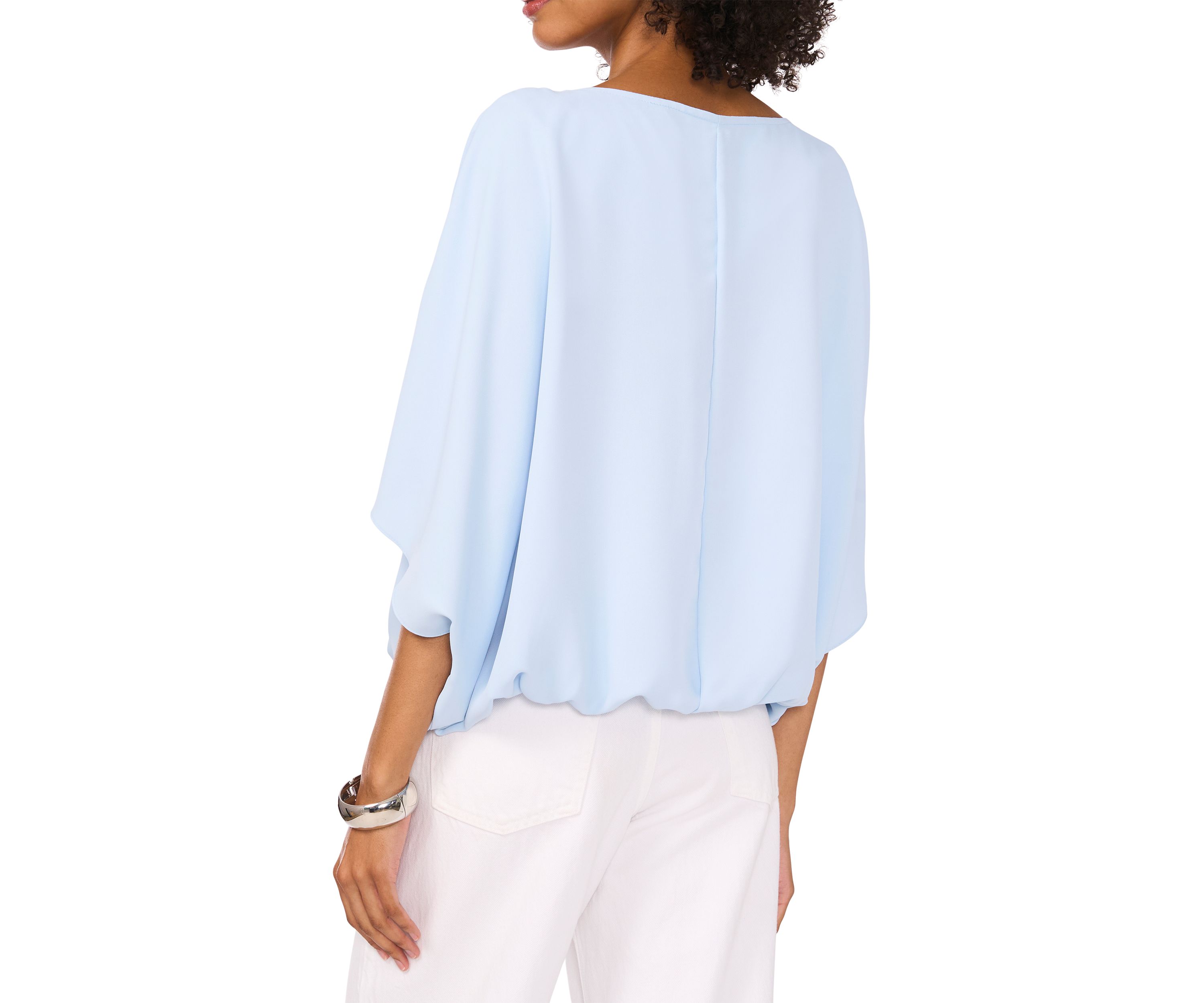 Womens Dolman Sleeve Tuck Front Blouse