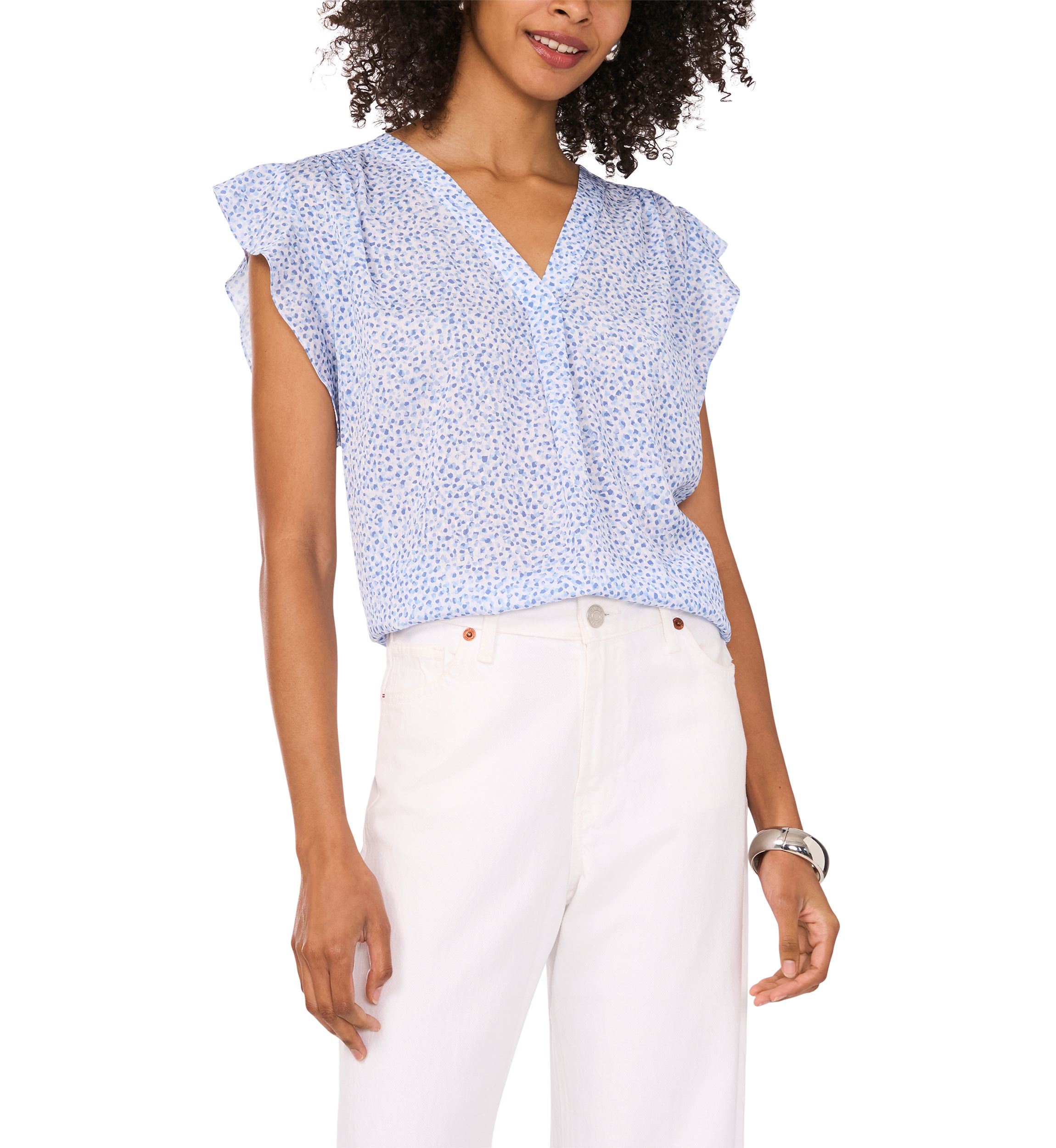 Womens Ruffle Sleeve Top