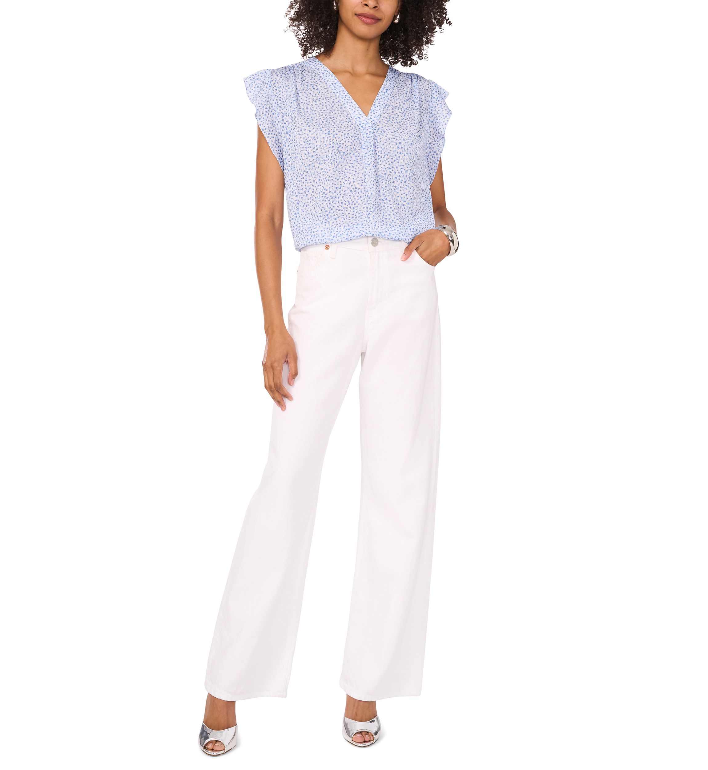 Womens Ruffle Sleeve Top