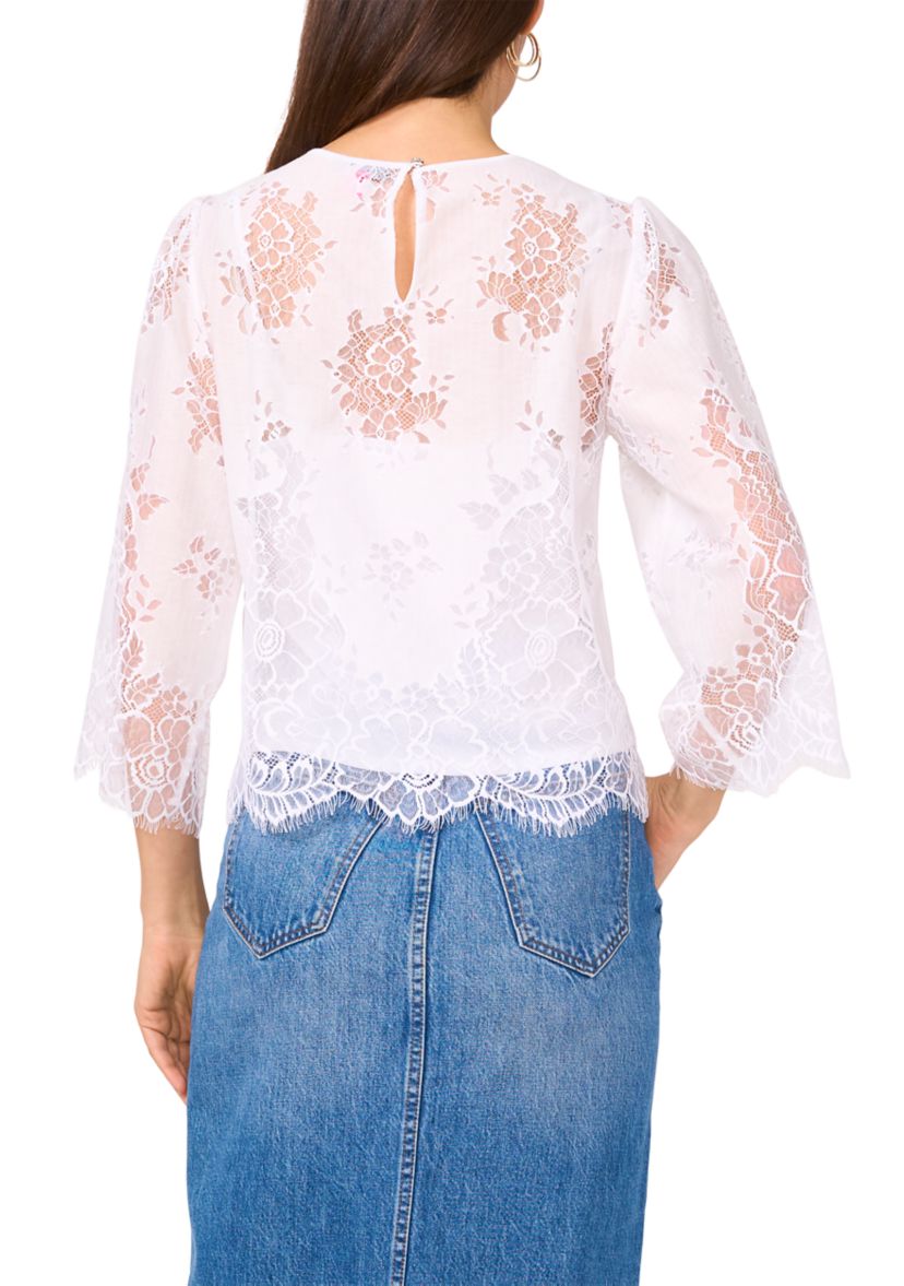 Womens 3/4 Sleeve Lace Top 