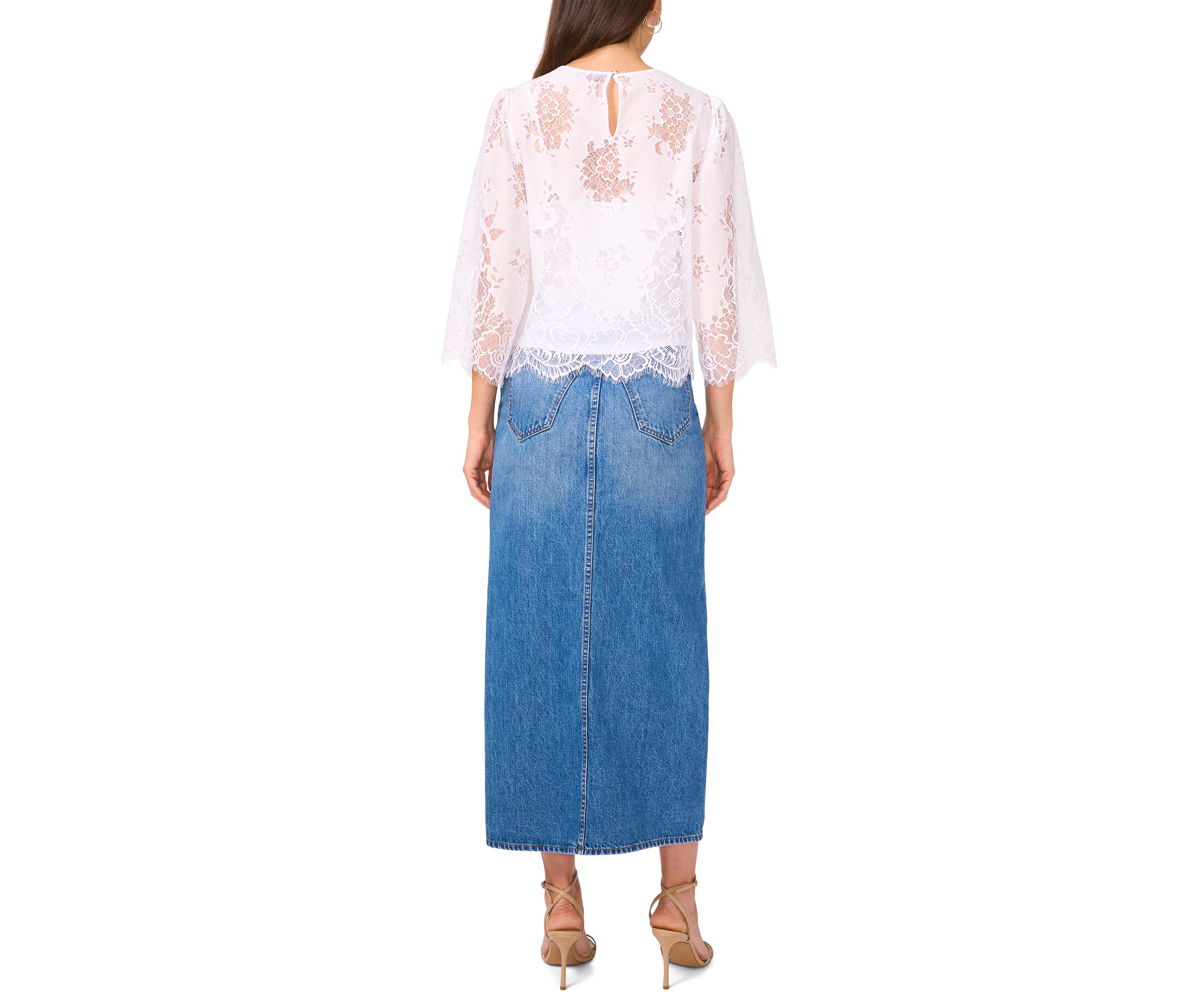 Womens 3/4 Sleeve Lace Top 