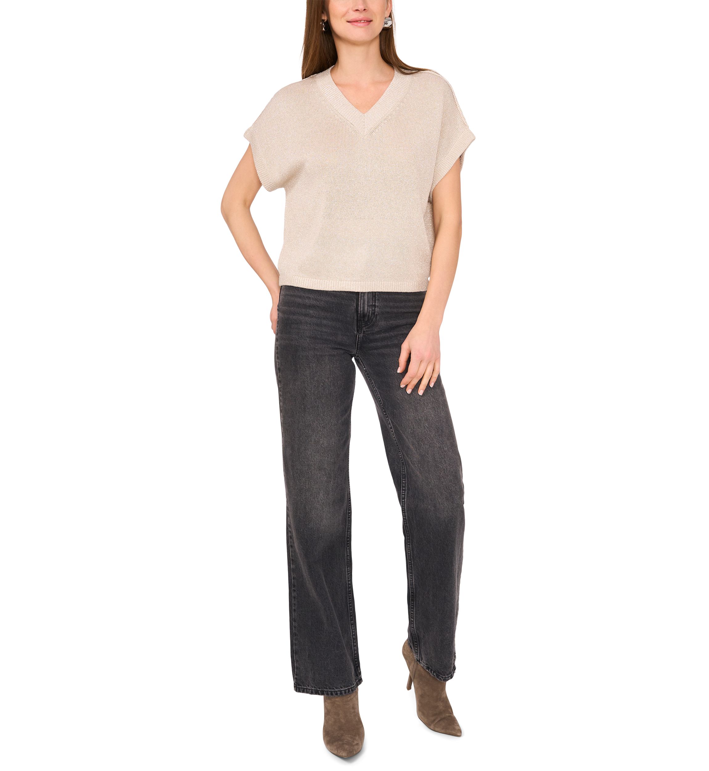 Womens Dolman Sleeve V-Neck Sweater