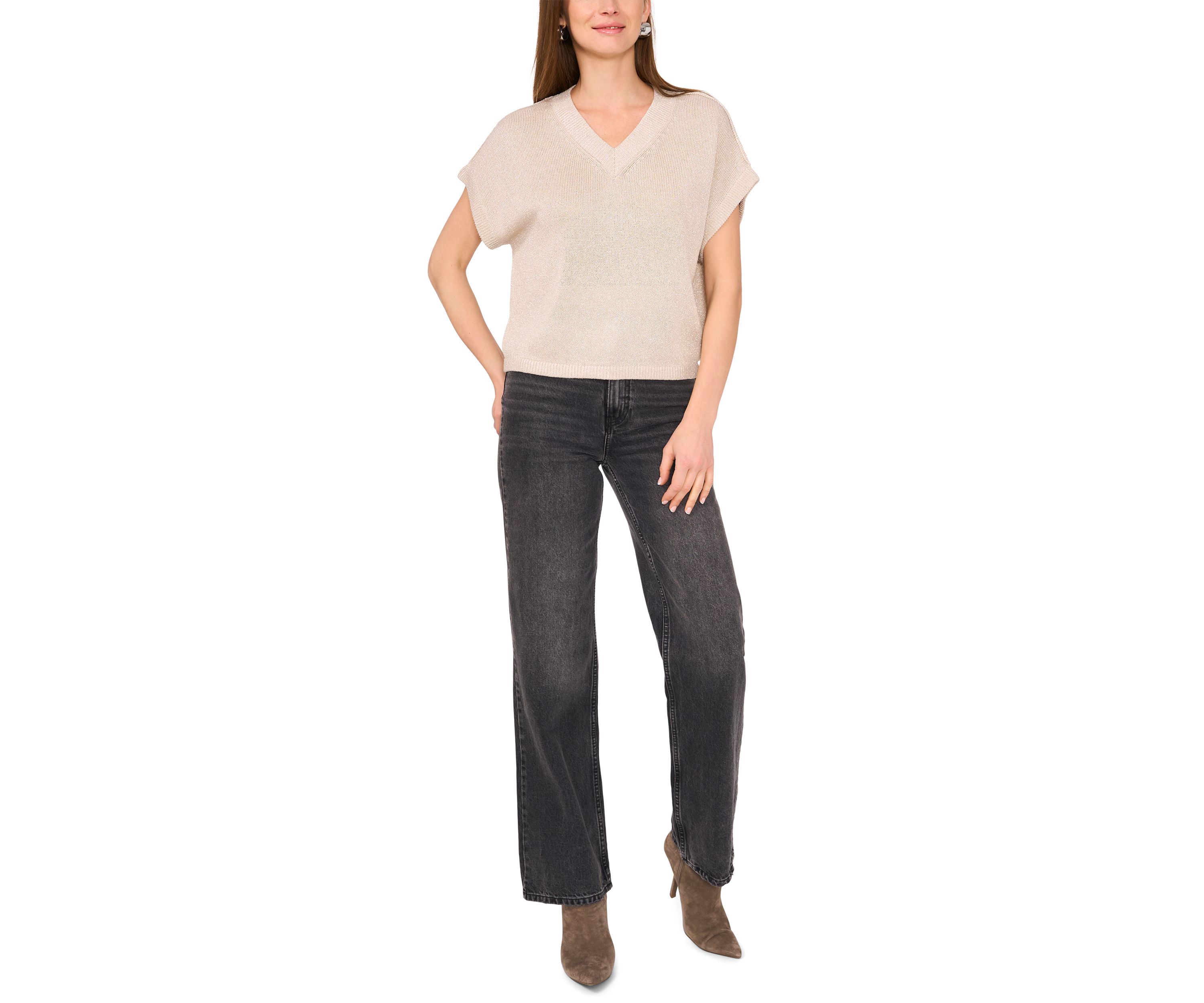 Womens Dolman Sleeve V-Neck Sweater