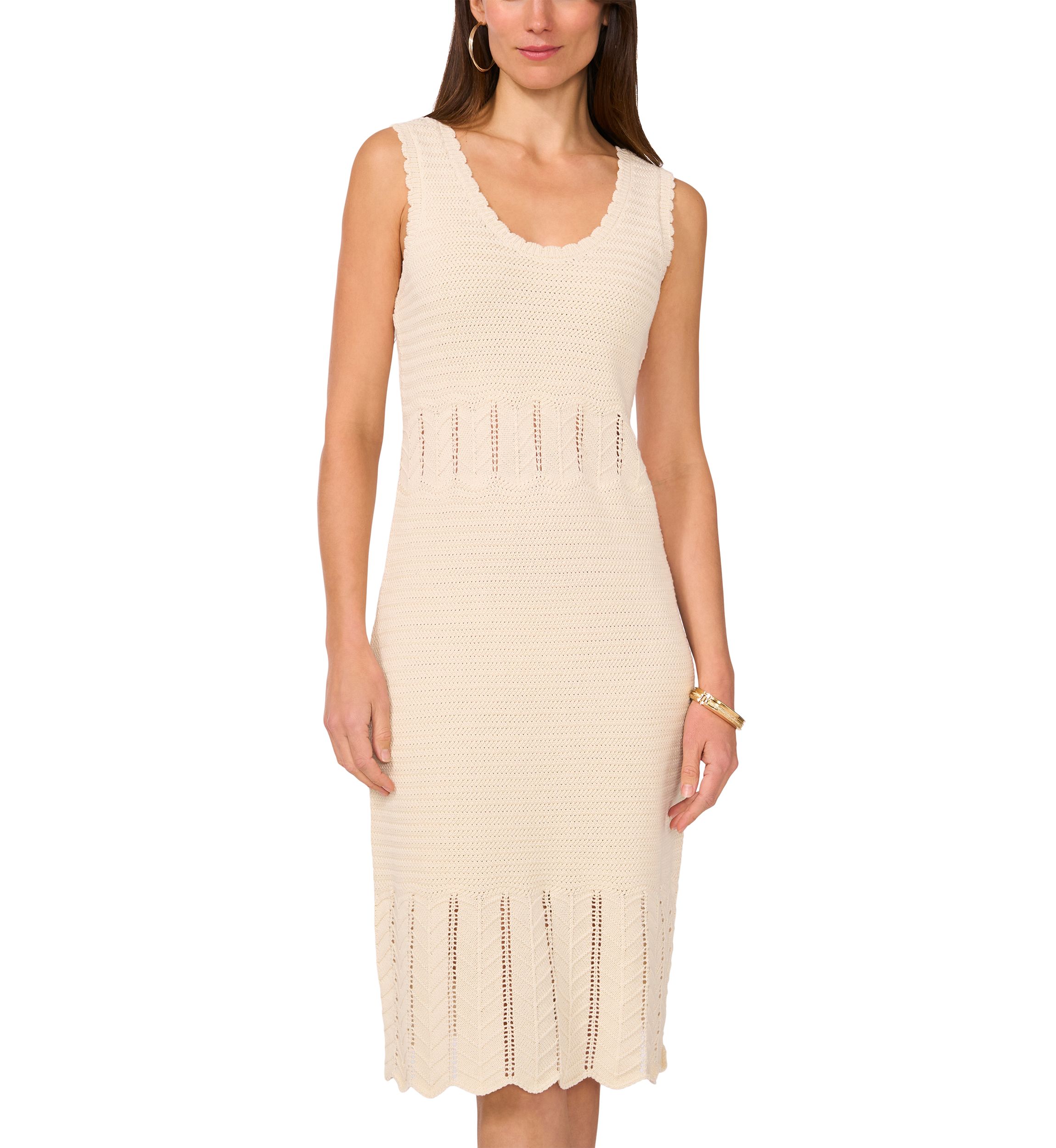 Womens Scoop Neck Crochet Tank Dress