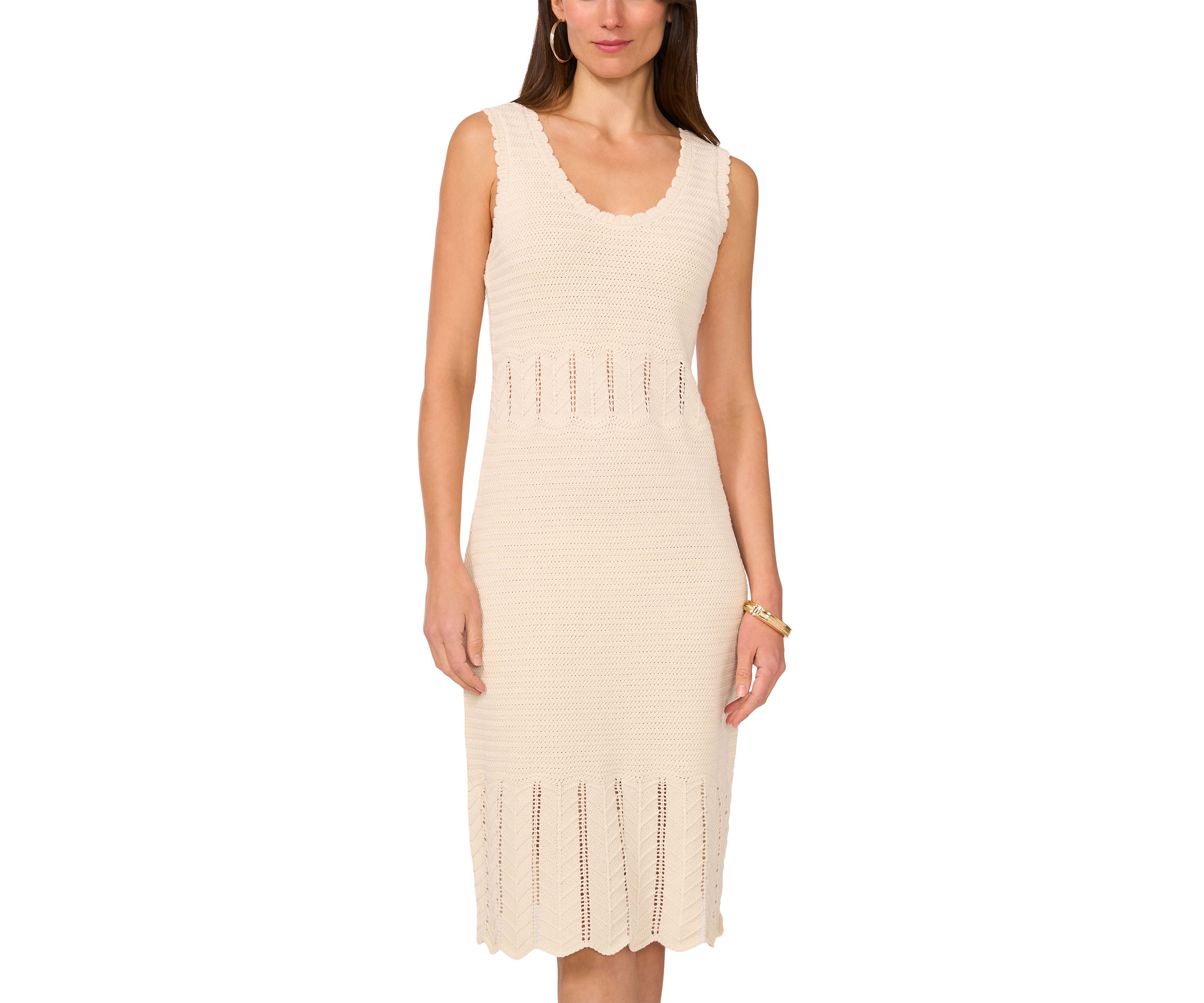 Womens Scoop Neck Crochet Tank Dress