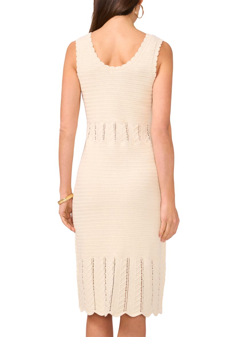 Womens Scoop Neck Crochet Tank Dress