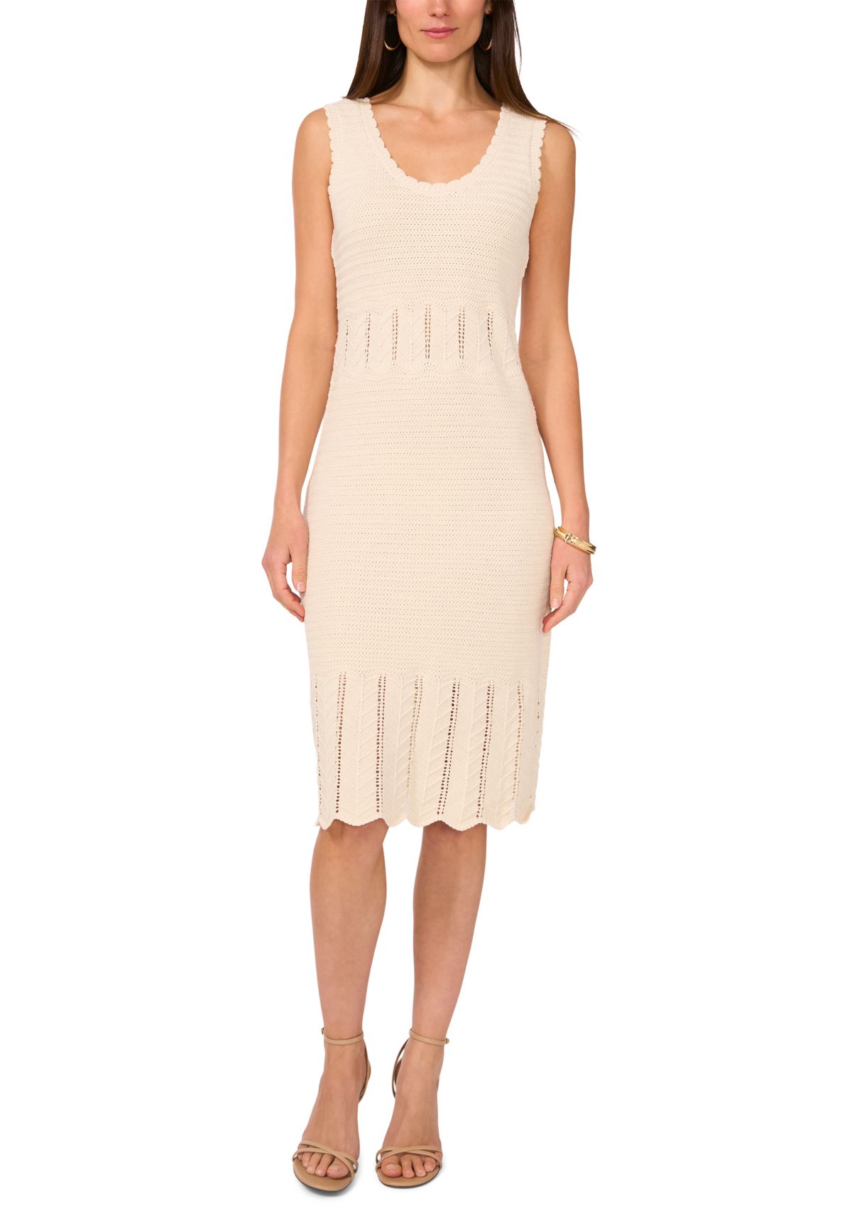 Womens Scoop Neck Crochet Tank Dress