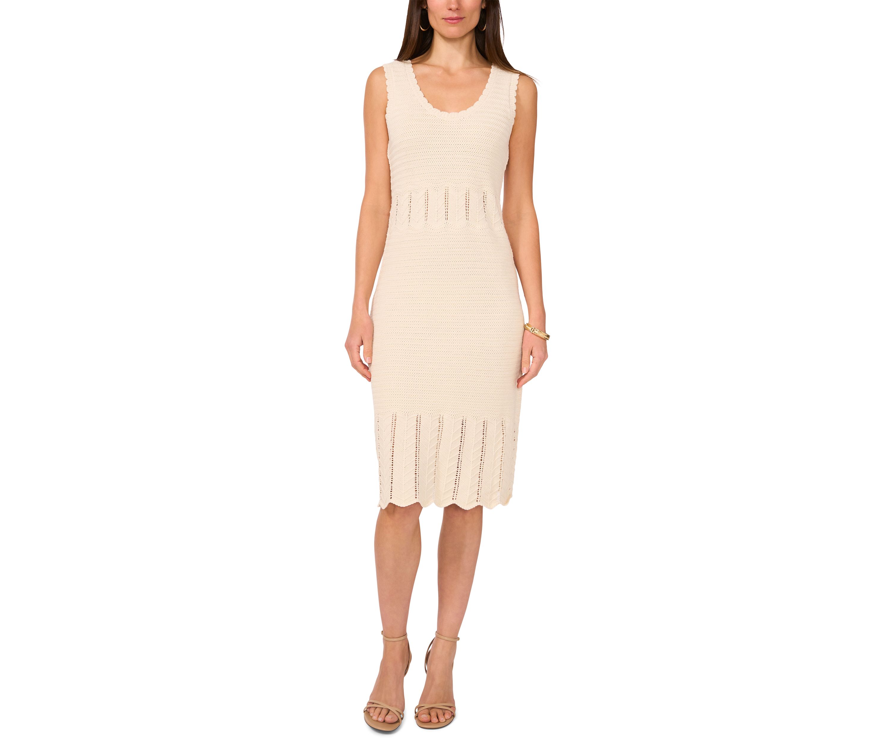Womens Scoop Neck Crochet Tank Dress