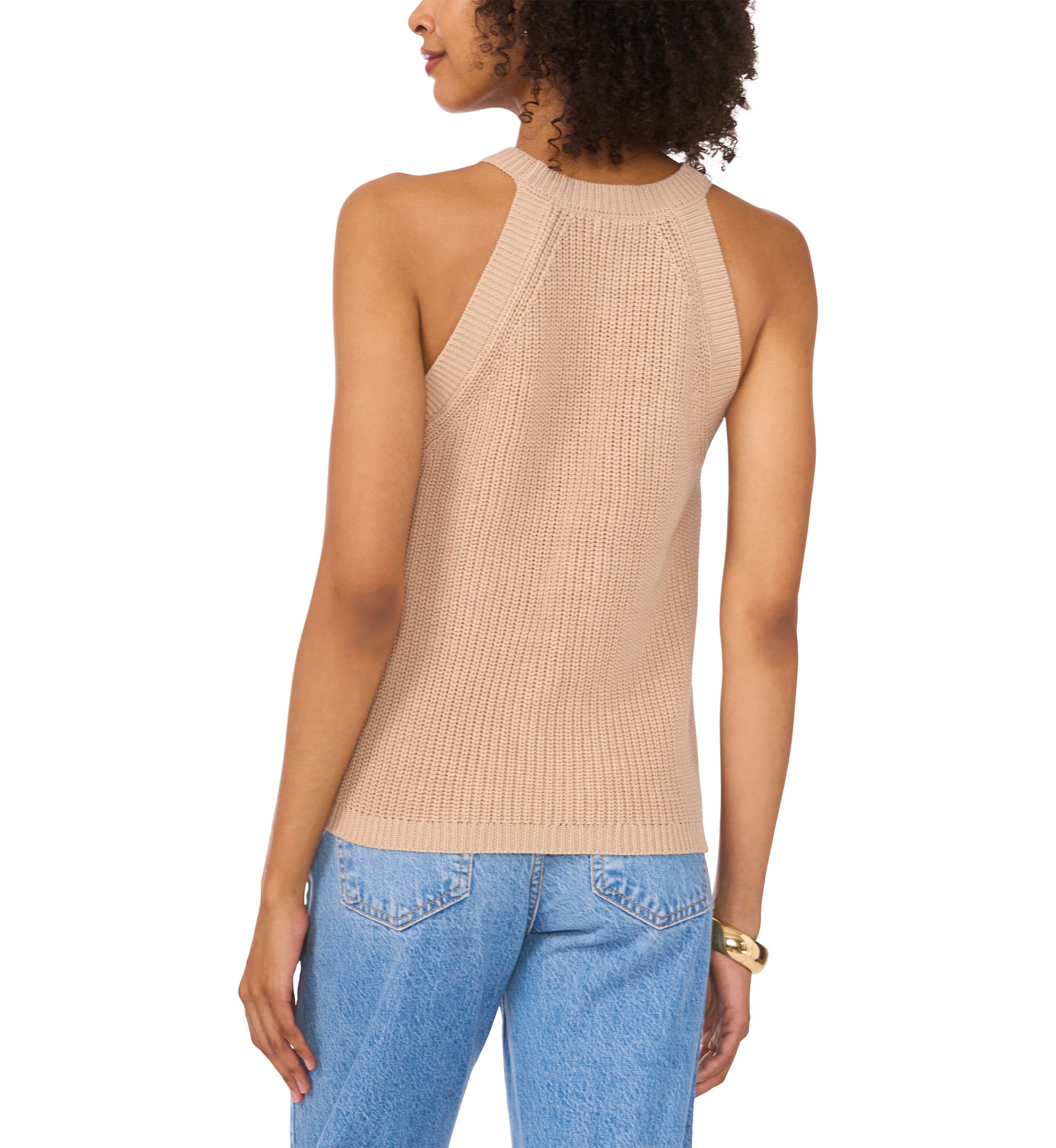 Womens Sleeveless Halter Neck Sweater 