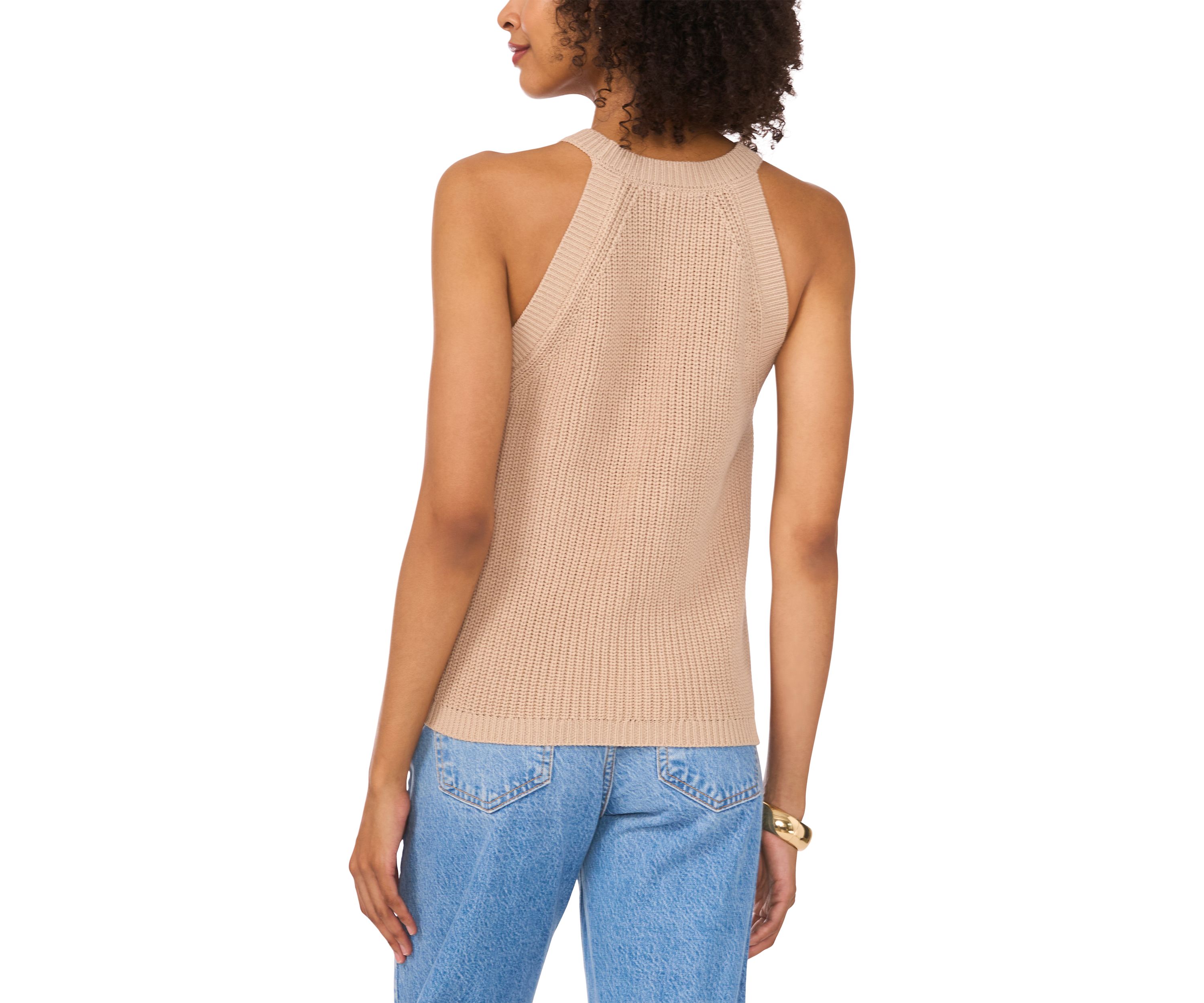 Womens Sleeveless Halter Neck Sweater 