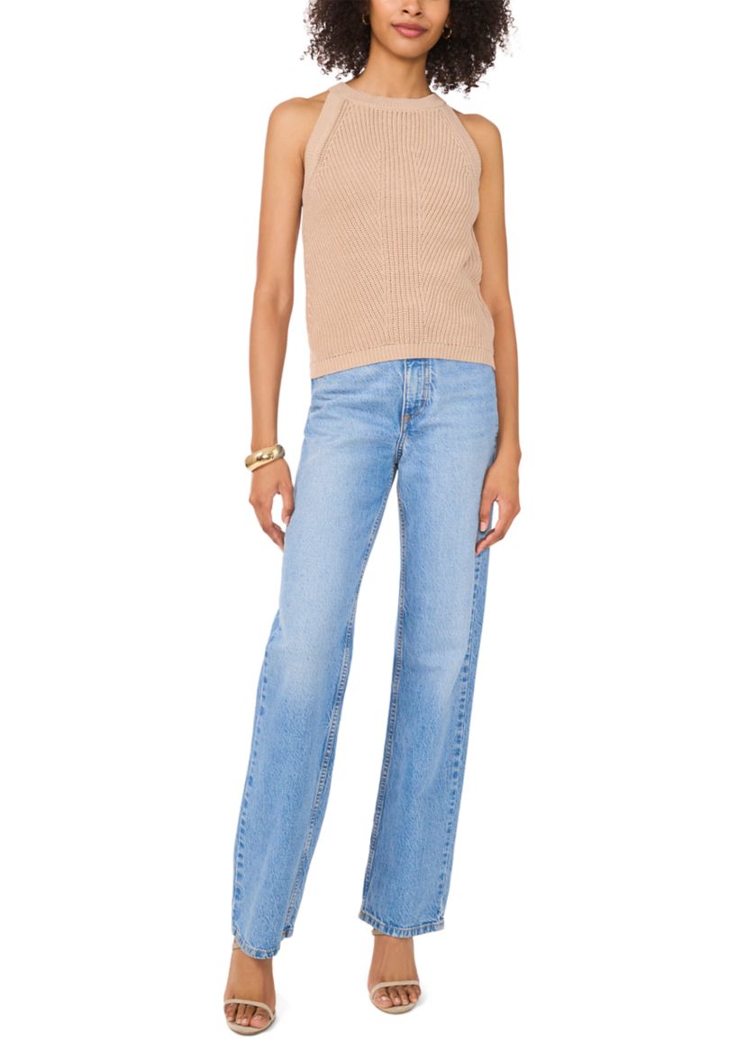 Womens Sleeveless Halter Neck Sweater 