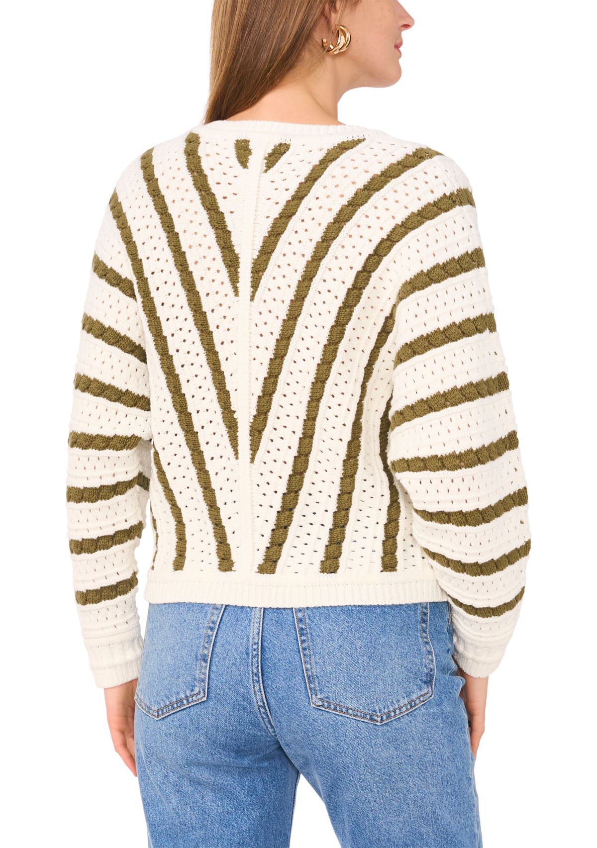 Womens Long Sleeve Open Front Chevron Sweater 