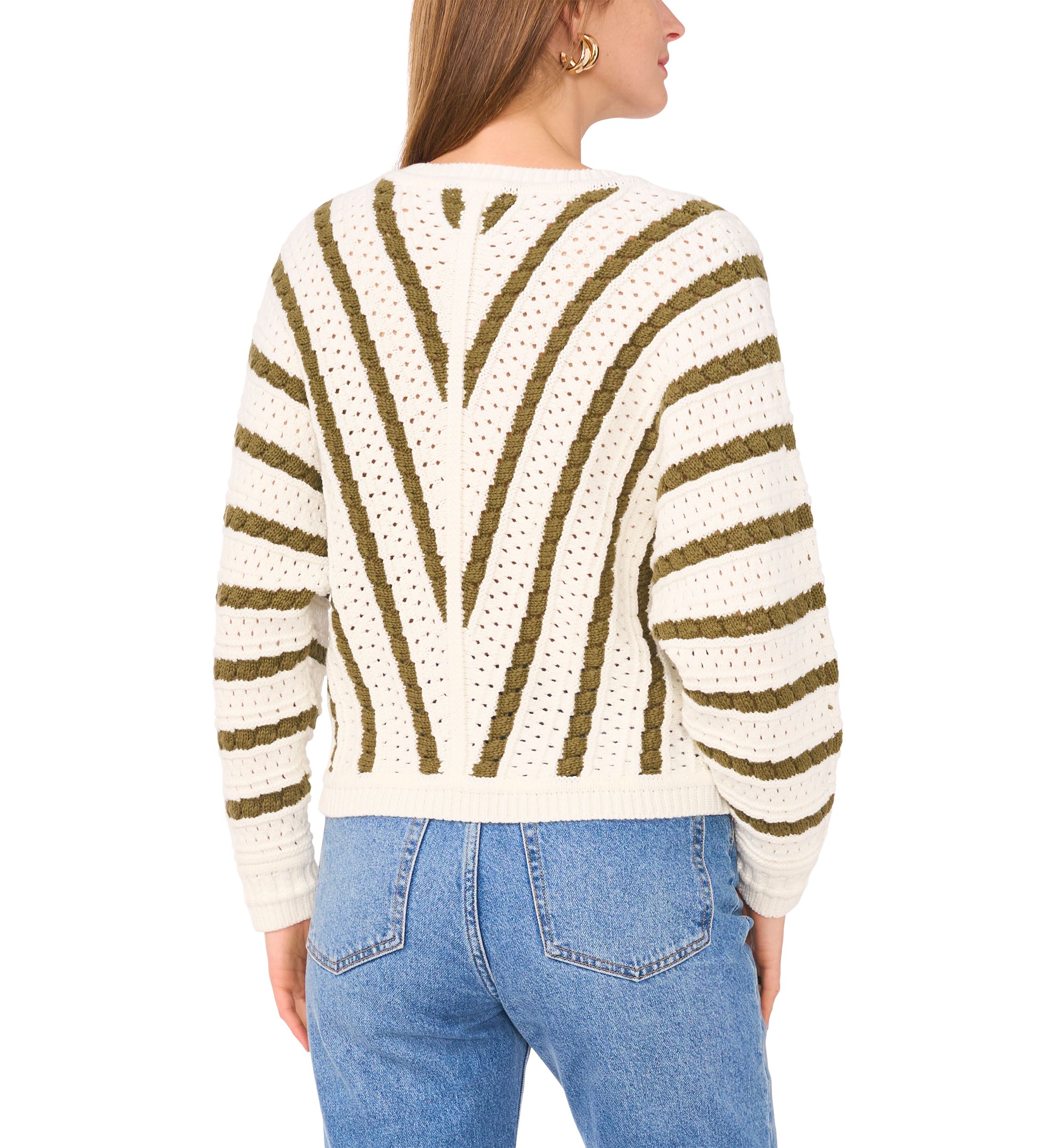 Womens Long Sleeve Open Front Chevron Sweater 