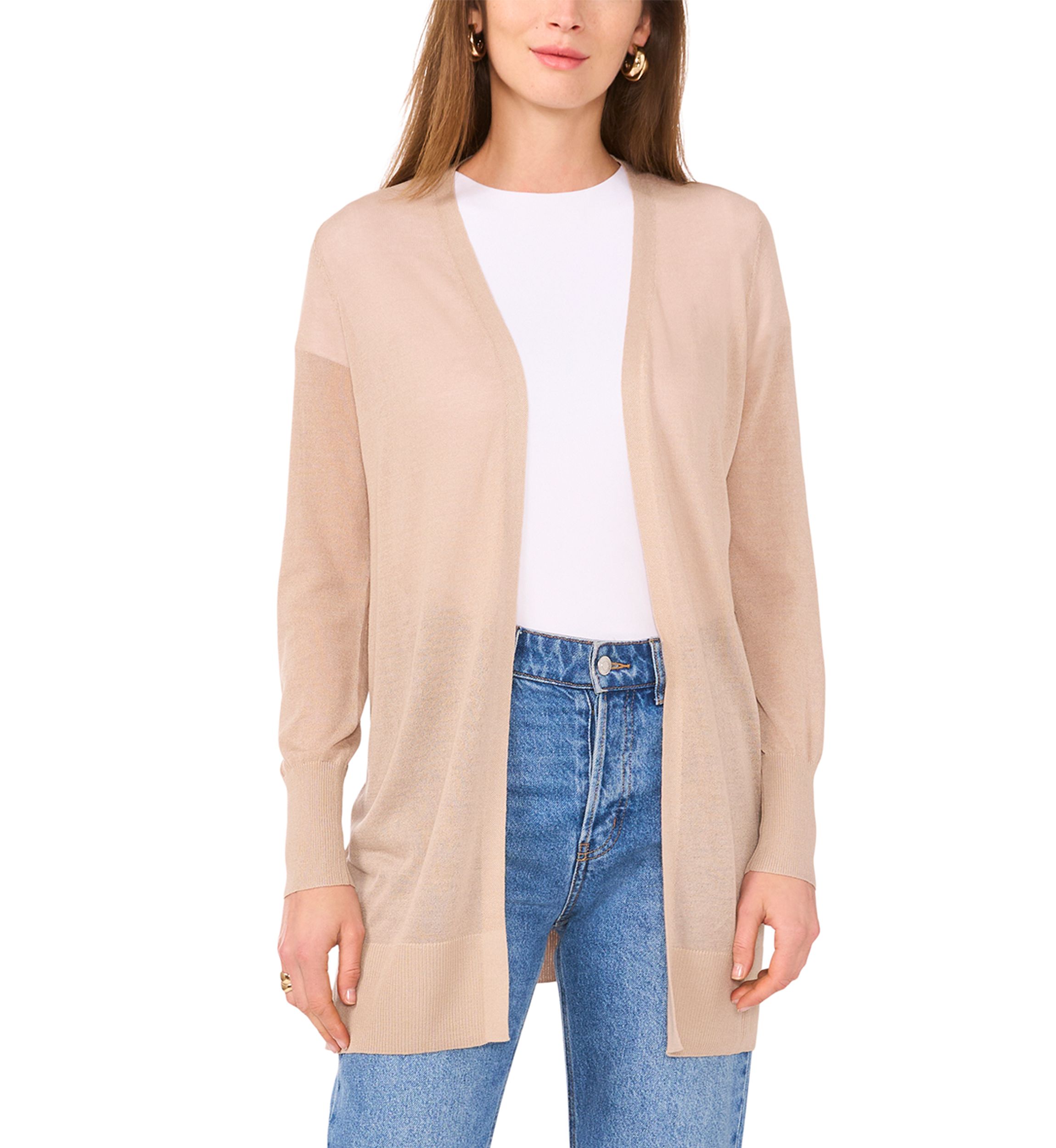 Womens Long Sleeve Open Front Cardigan 