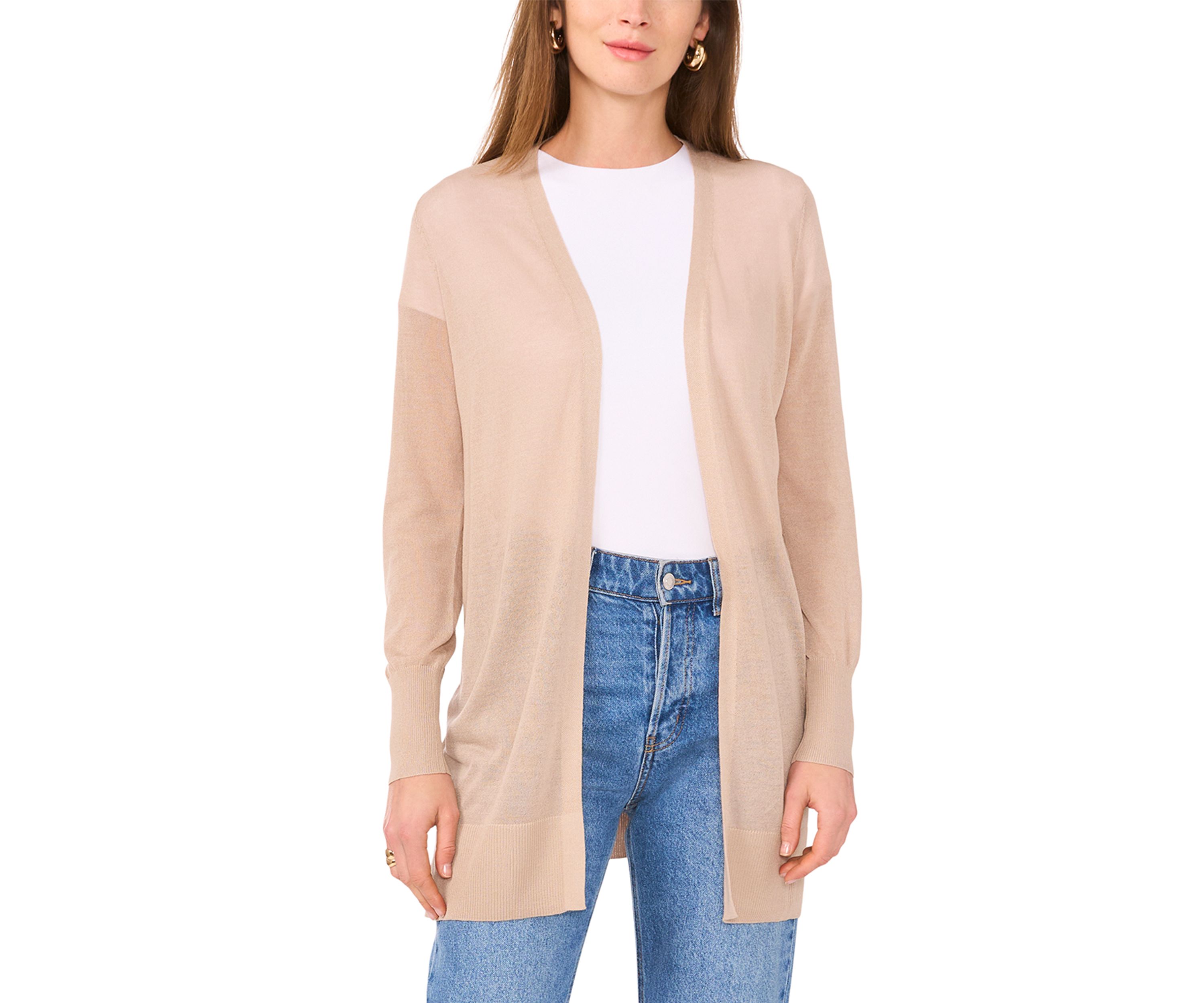 Womens Long Sleeve Open Front Cardigan 